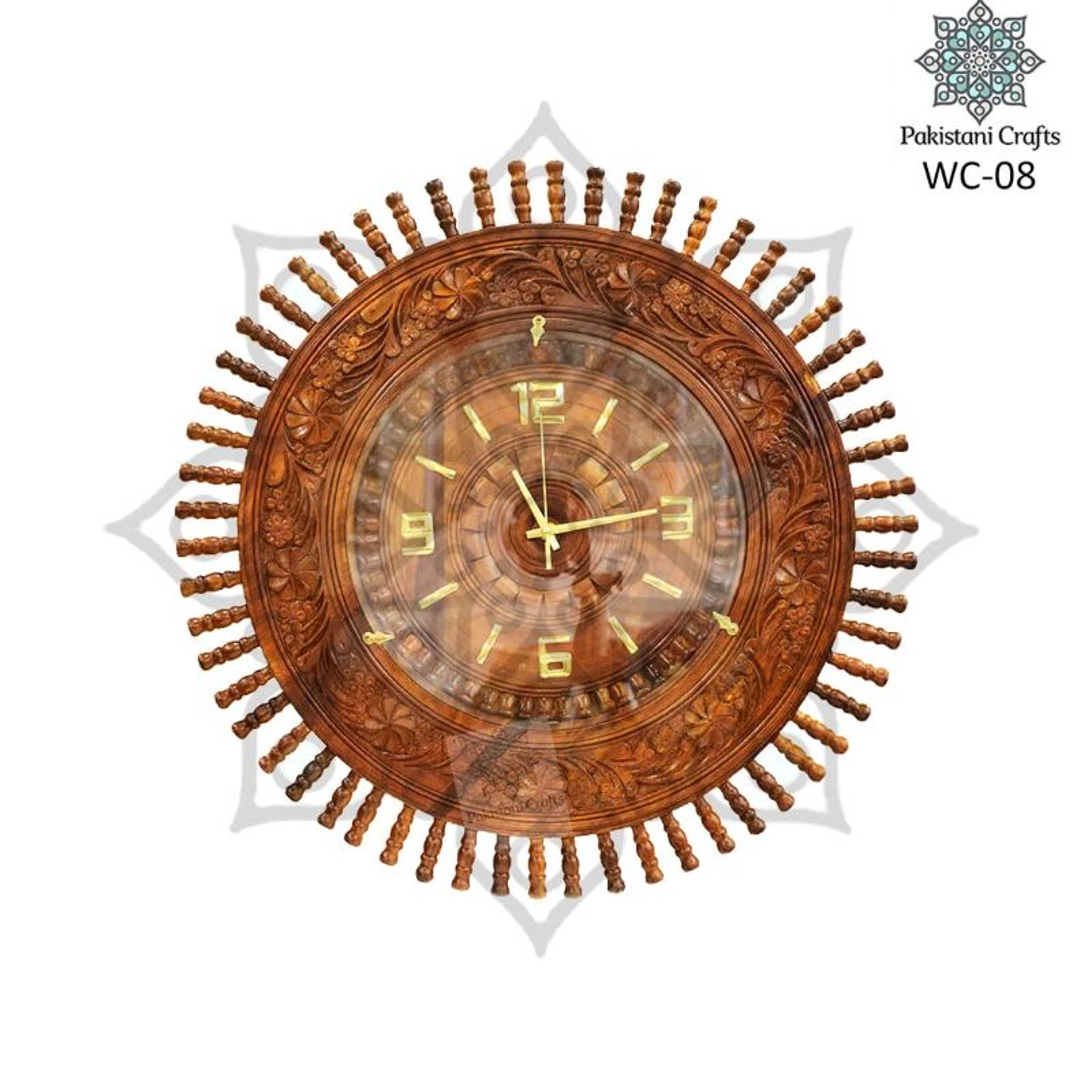 Wall Clock With Flower Pattern 