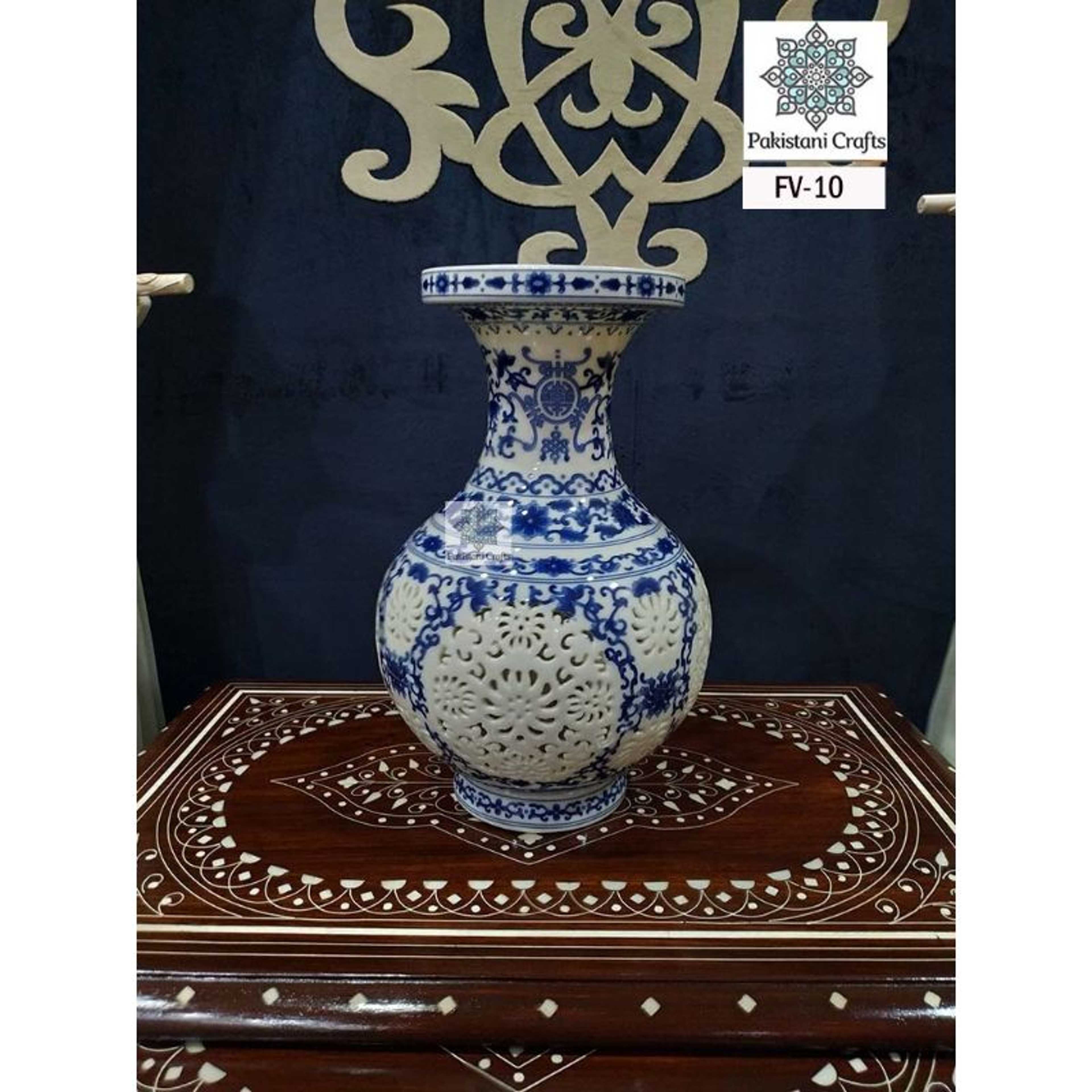 Beautiful Blue Pottery Flower Vase