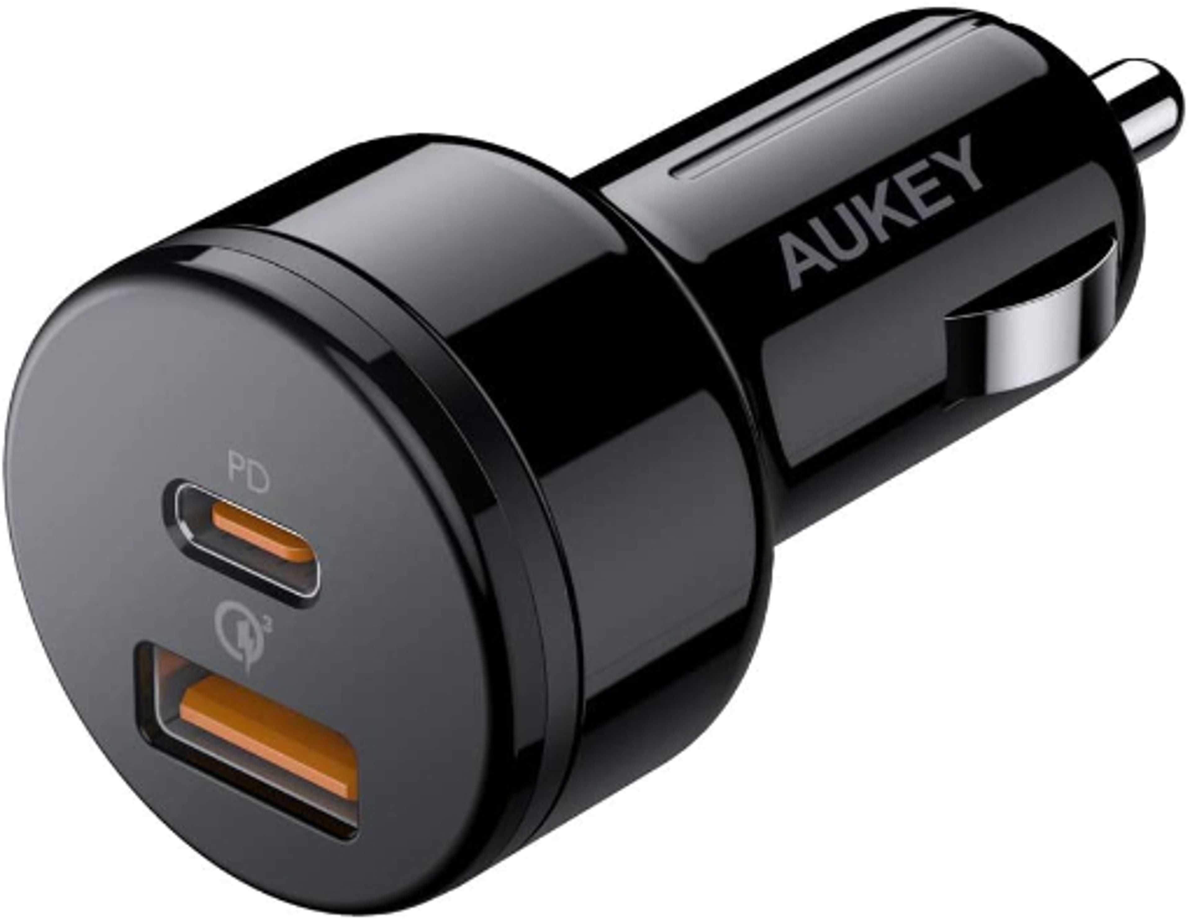 Aukey Essential 36W Dual Port Car Charger 1 Port 18W Power Delivery and other Qualcomm USB-A Port (CC-Y18)