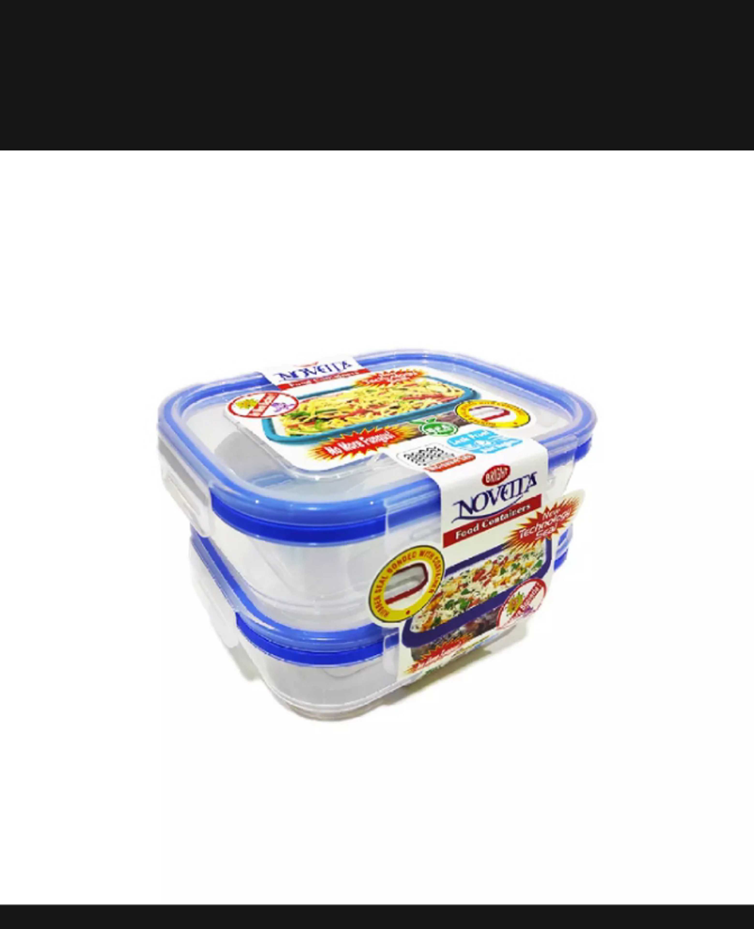 Novetta plastic square food container set 2 pc