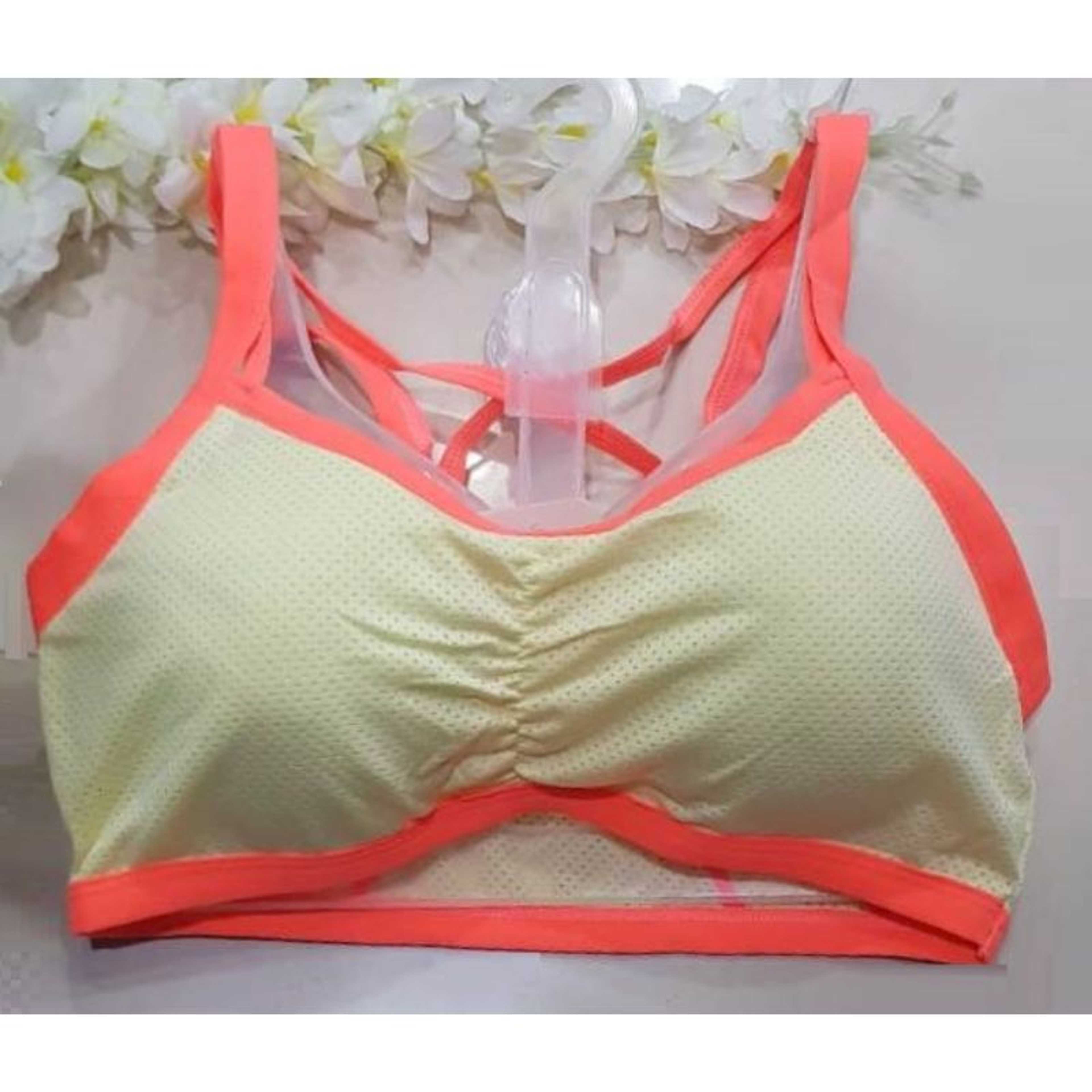 Girls Breathable Sports Running Gym Double Shoulder Belt Push Up Seamless Padded Wirefree Shakeproof Bra