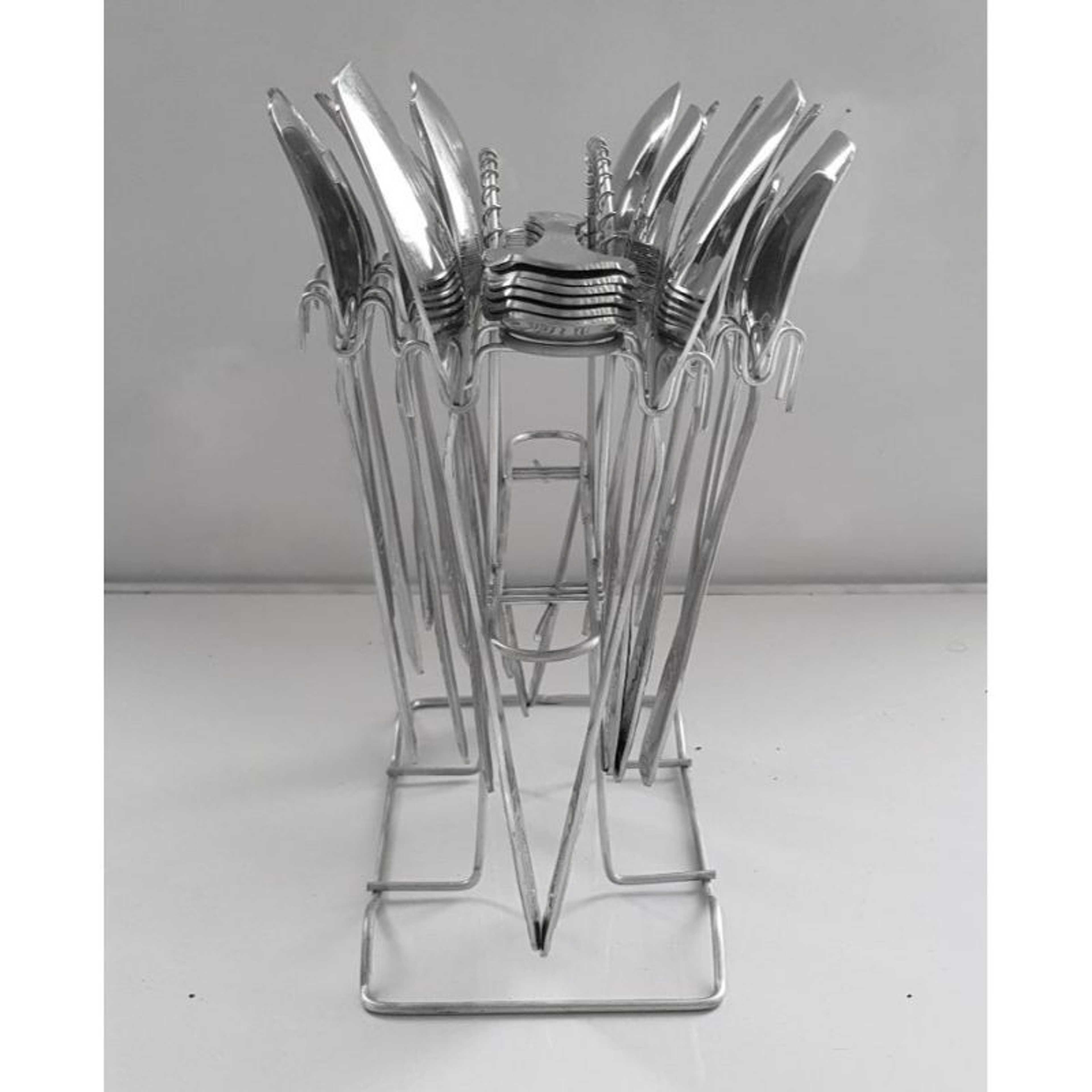 29 Pcs High Quality Stainless Steel Cutlery Set with Spoons, Forks, Knifes and Holder Stand