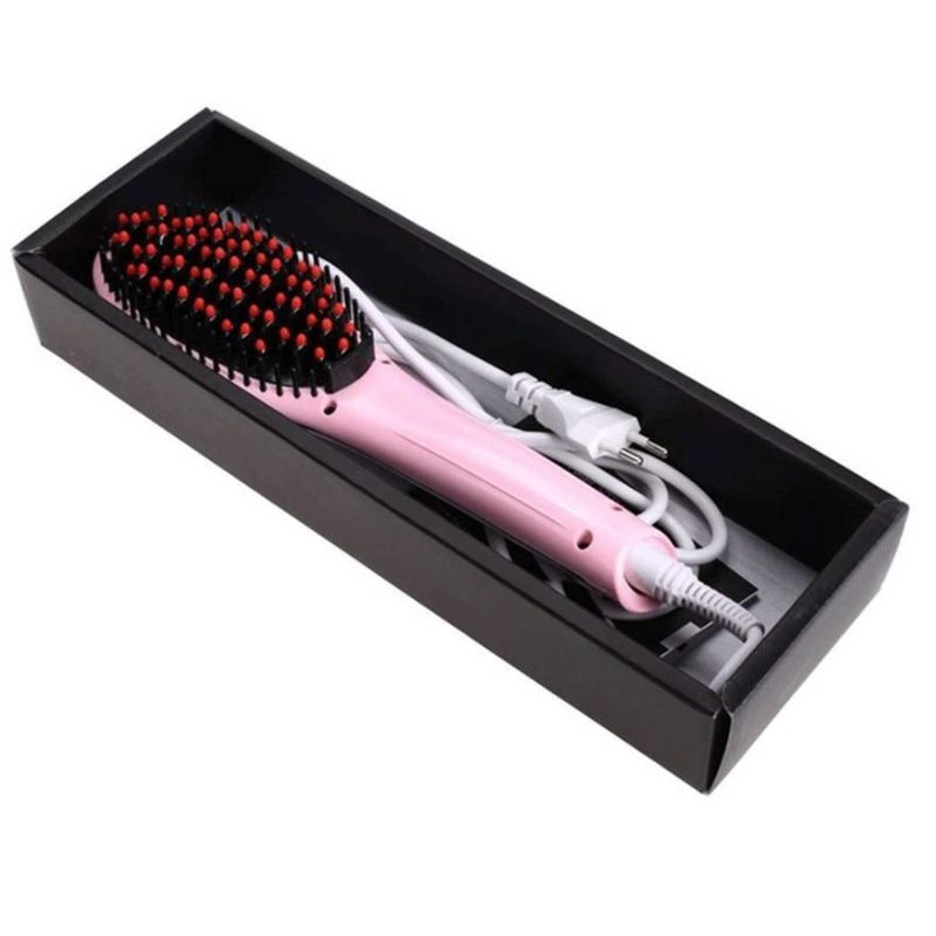  Straightening Fast Smoothing Electric Hair Straightener Brush Ceramic Heating Temperature Display Hair Comb