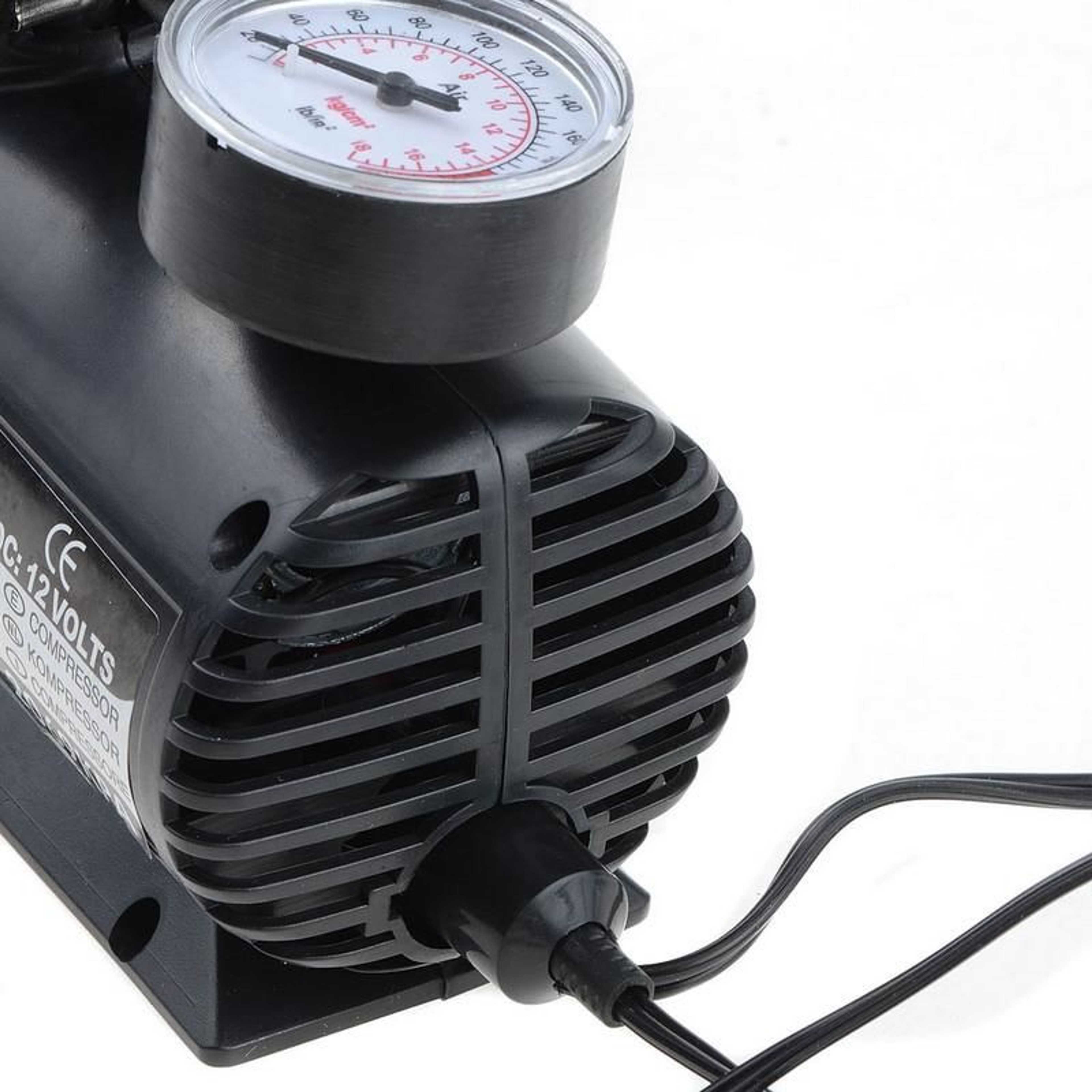 Black Mini 12V 300PSI Car Air Pump Tyre Compressor Portable Electric Car Air Pump