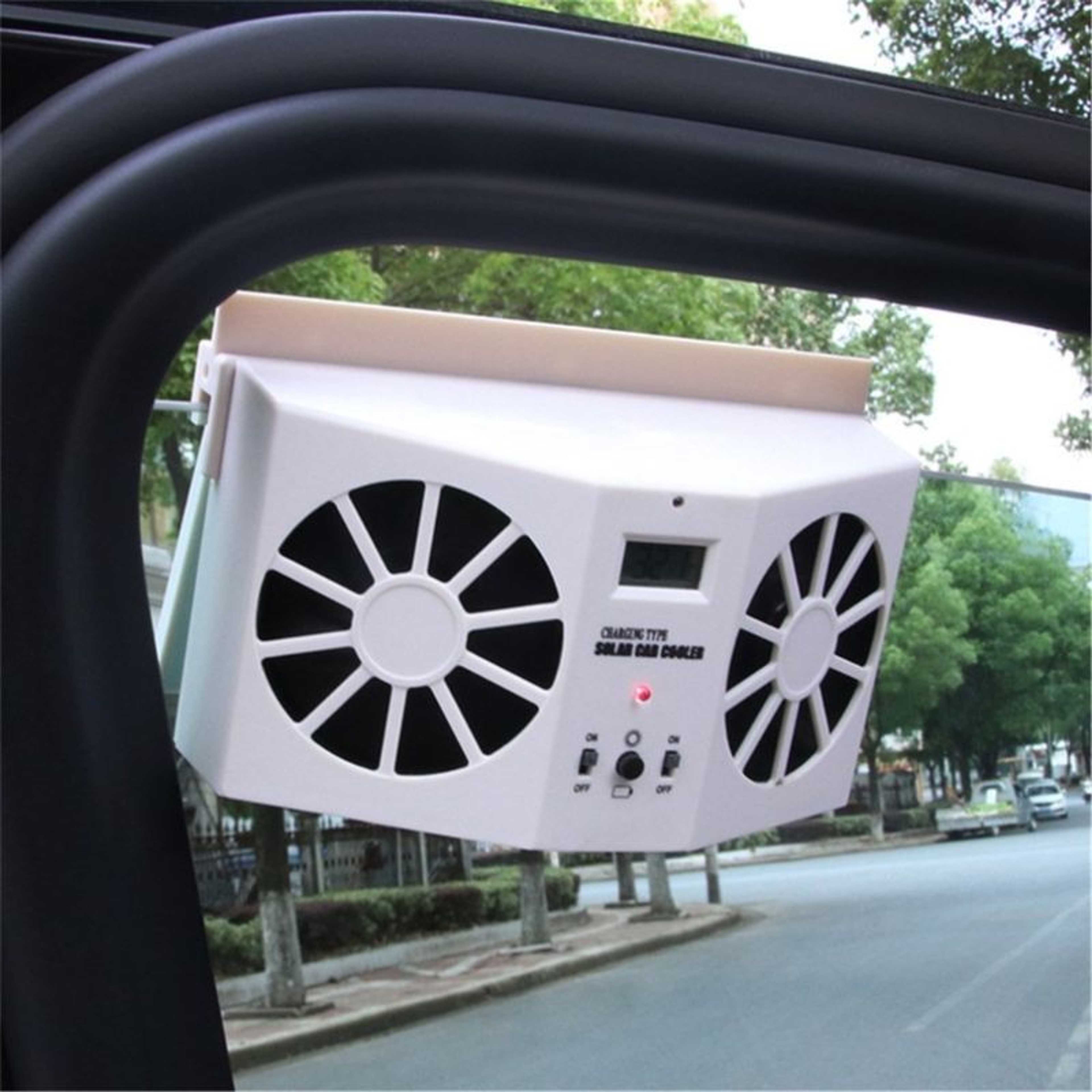 Solar Powered Car Cooler Window Radiator Exhaust Fan Ventilation