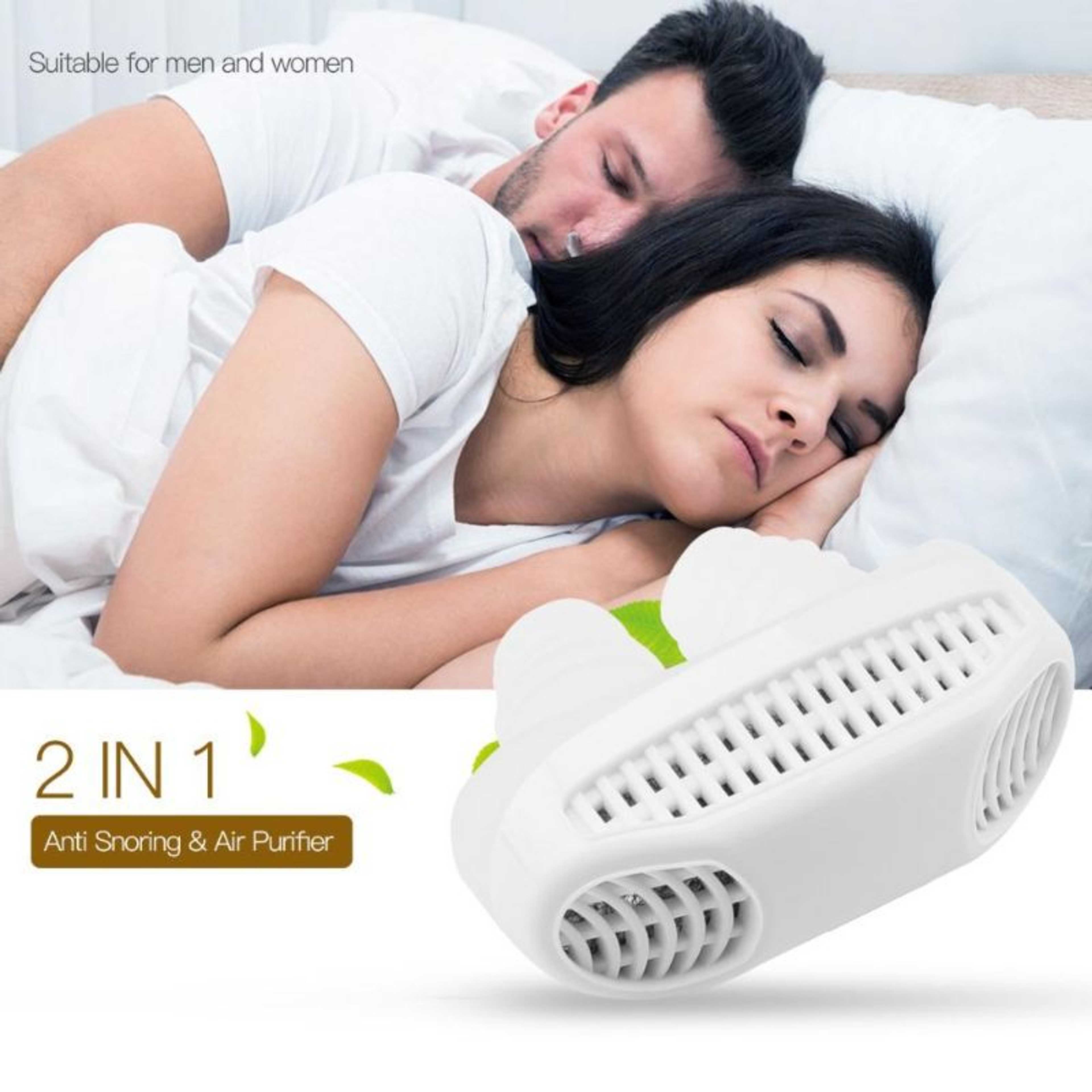 2 in 1 Anti Snore + Air Purifier Magnetic Silicone Snoring Stopper Sleep Device