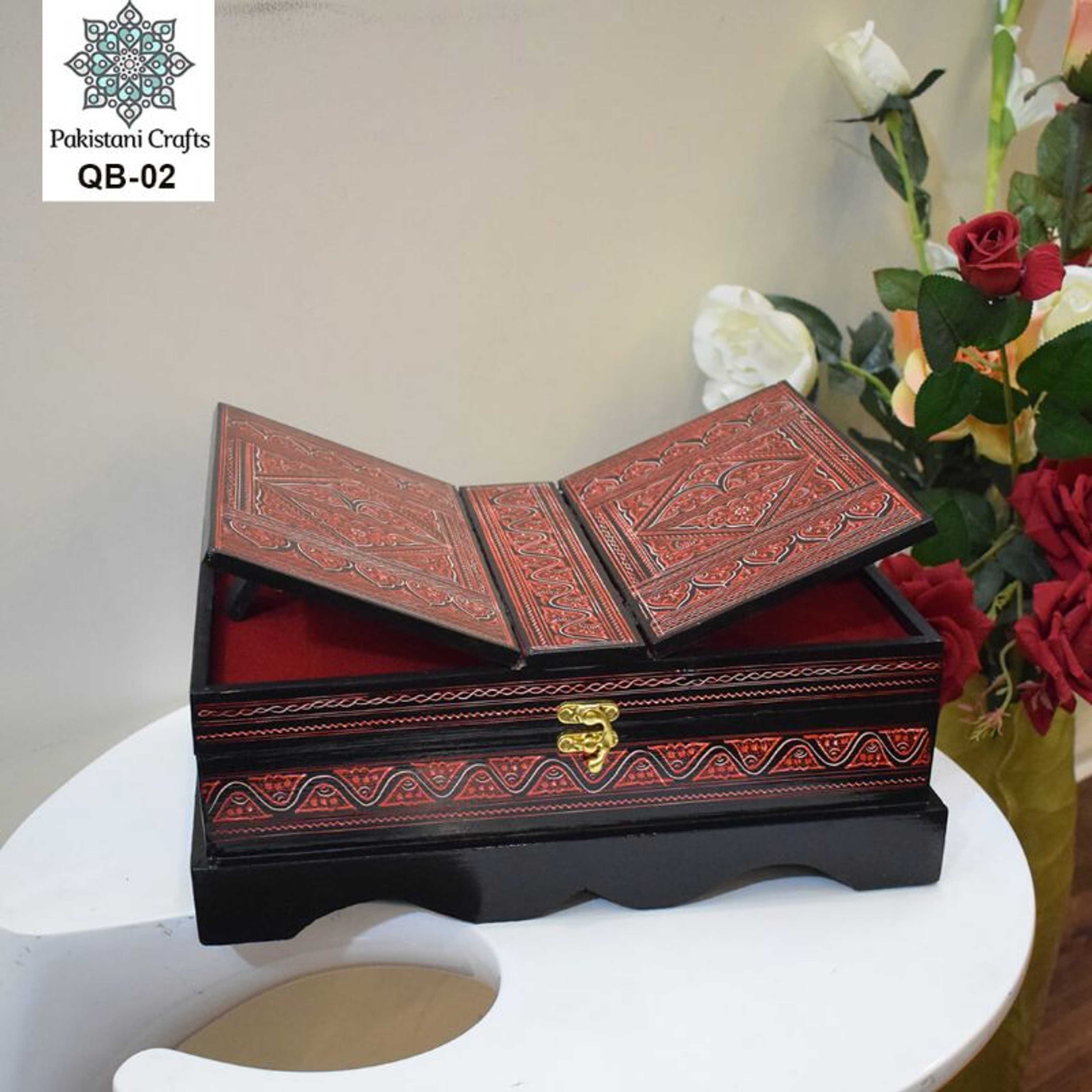"Wooden Quran Box & Quran Rail With Nakshi Art "