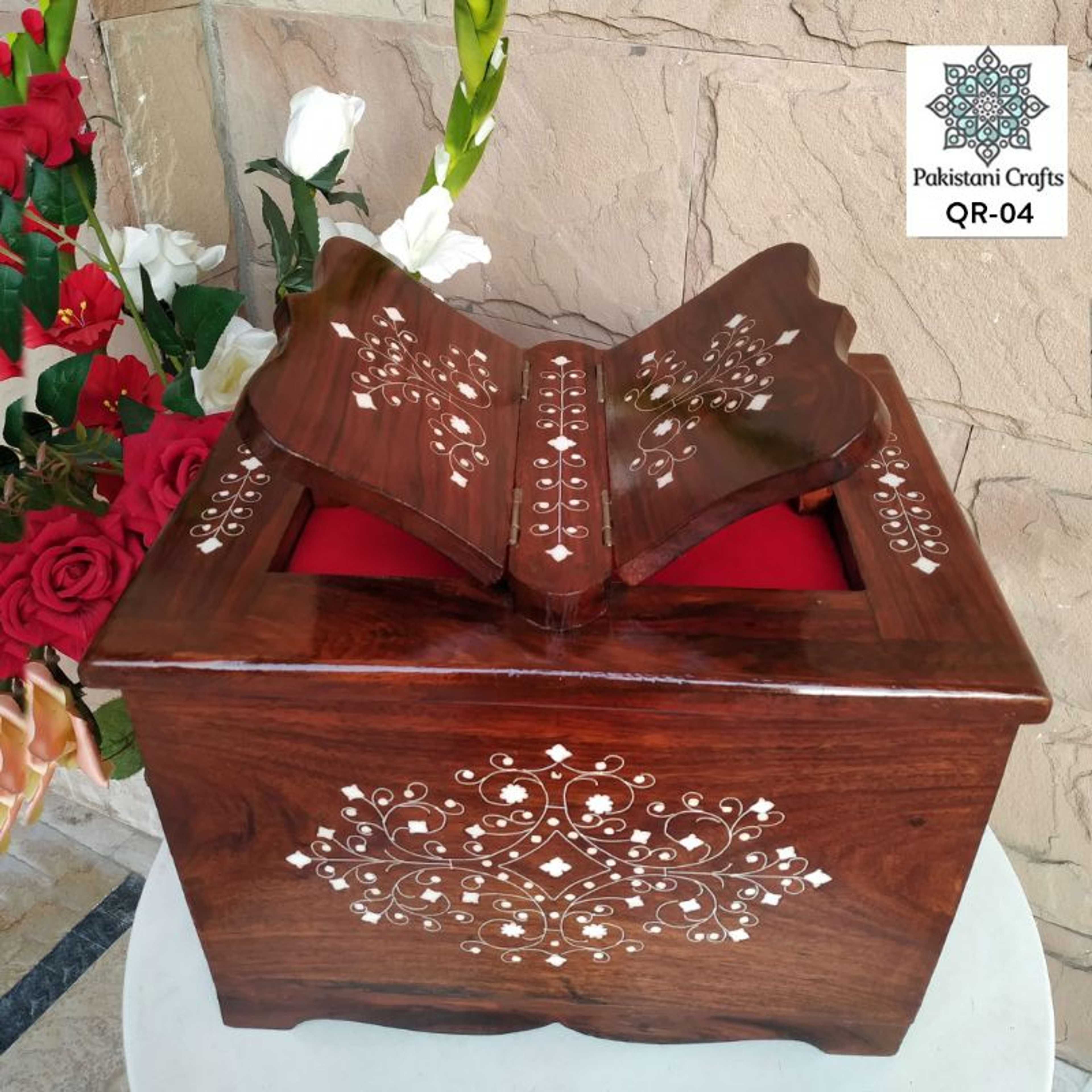 Wooden Quran Box With Rehal Large