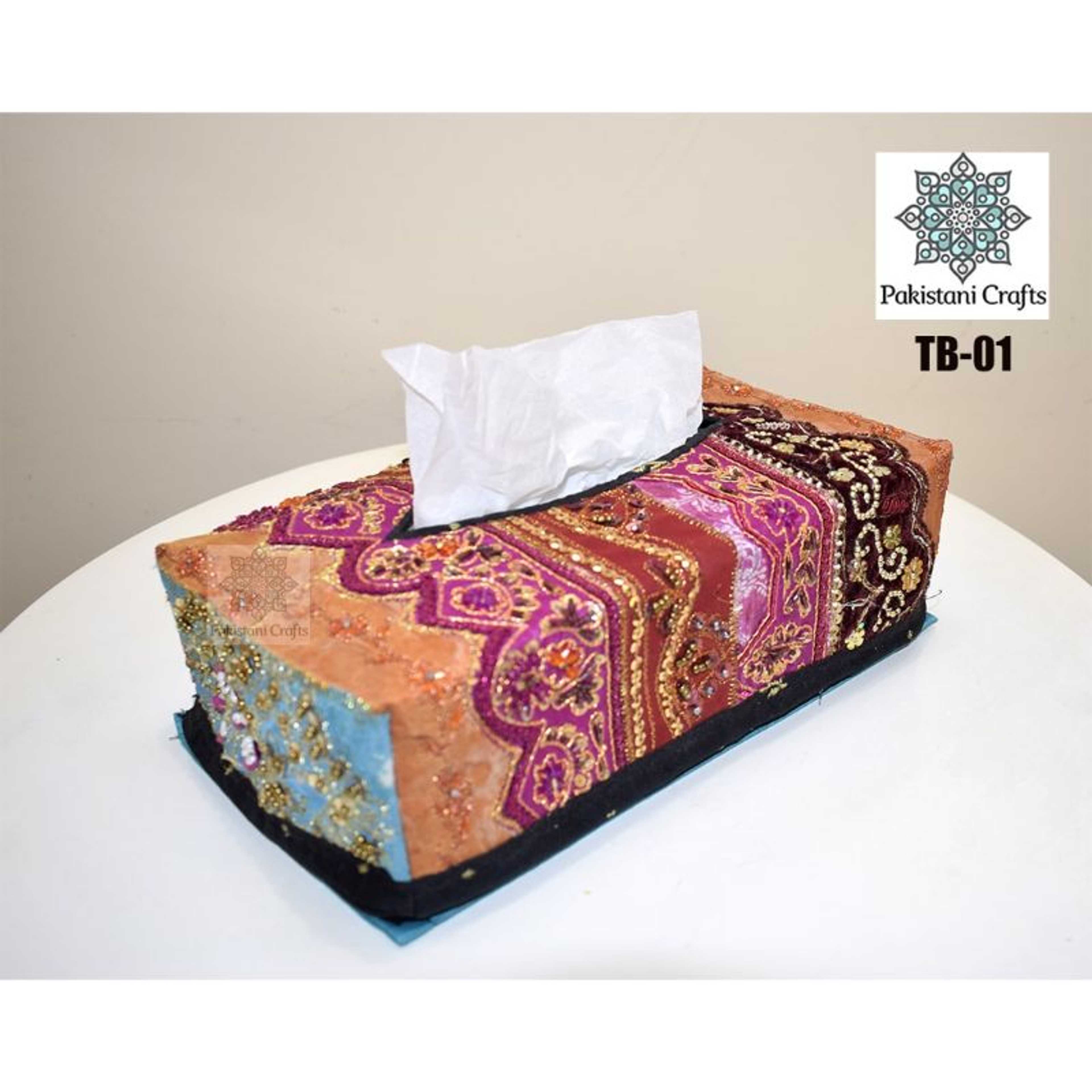 Sindhi Hand Embroidery Tissue Box Cover