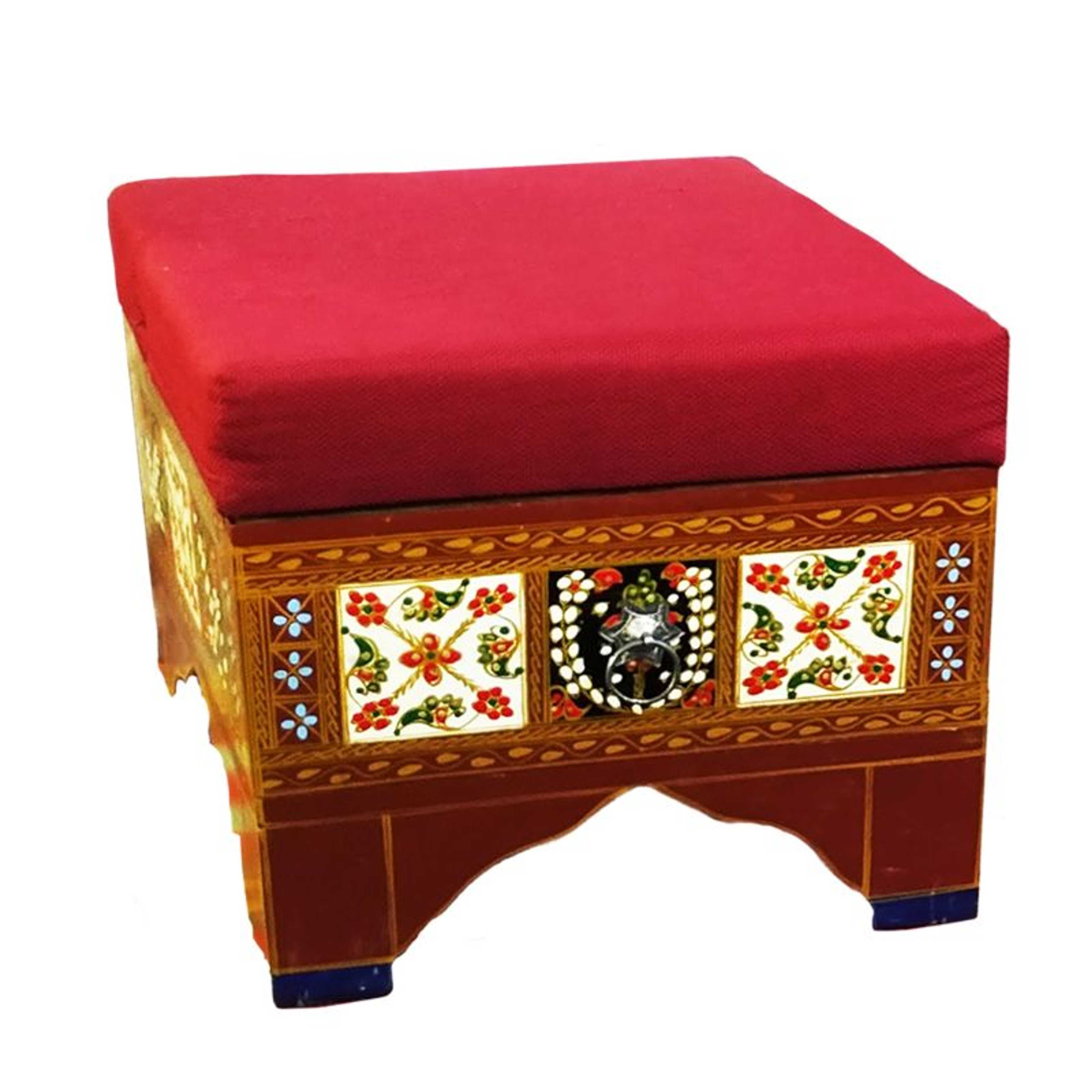 Ottoman With Kilim Fitting And Drawer Inside For Home