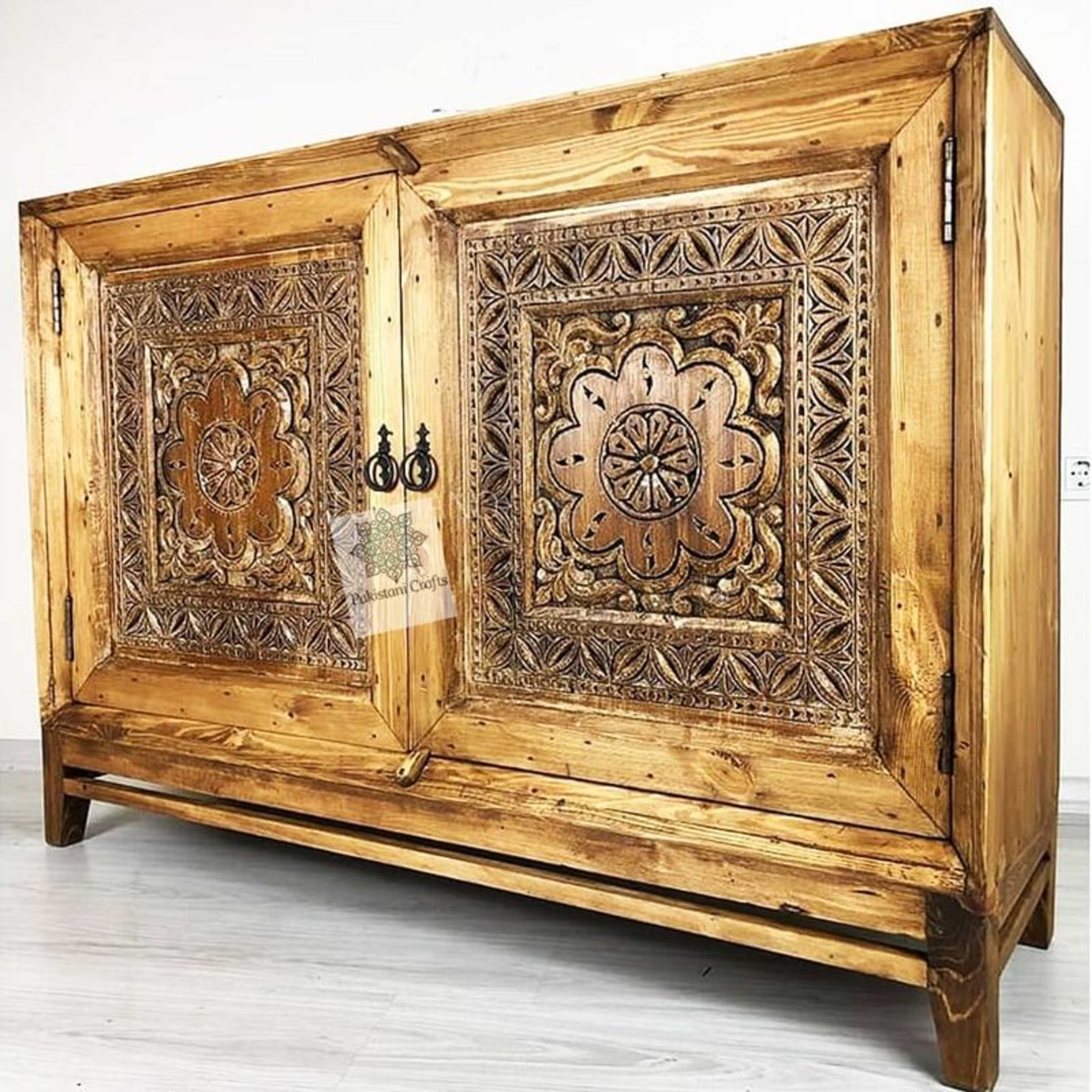 Traditional Wooden Console Swati Artwork