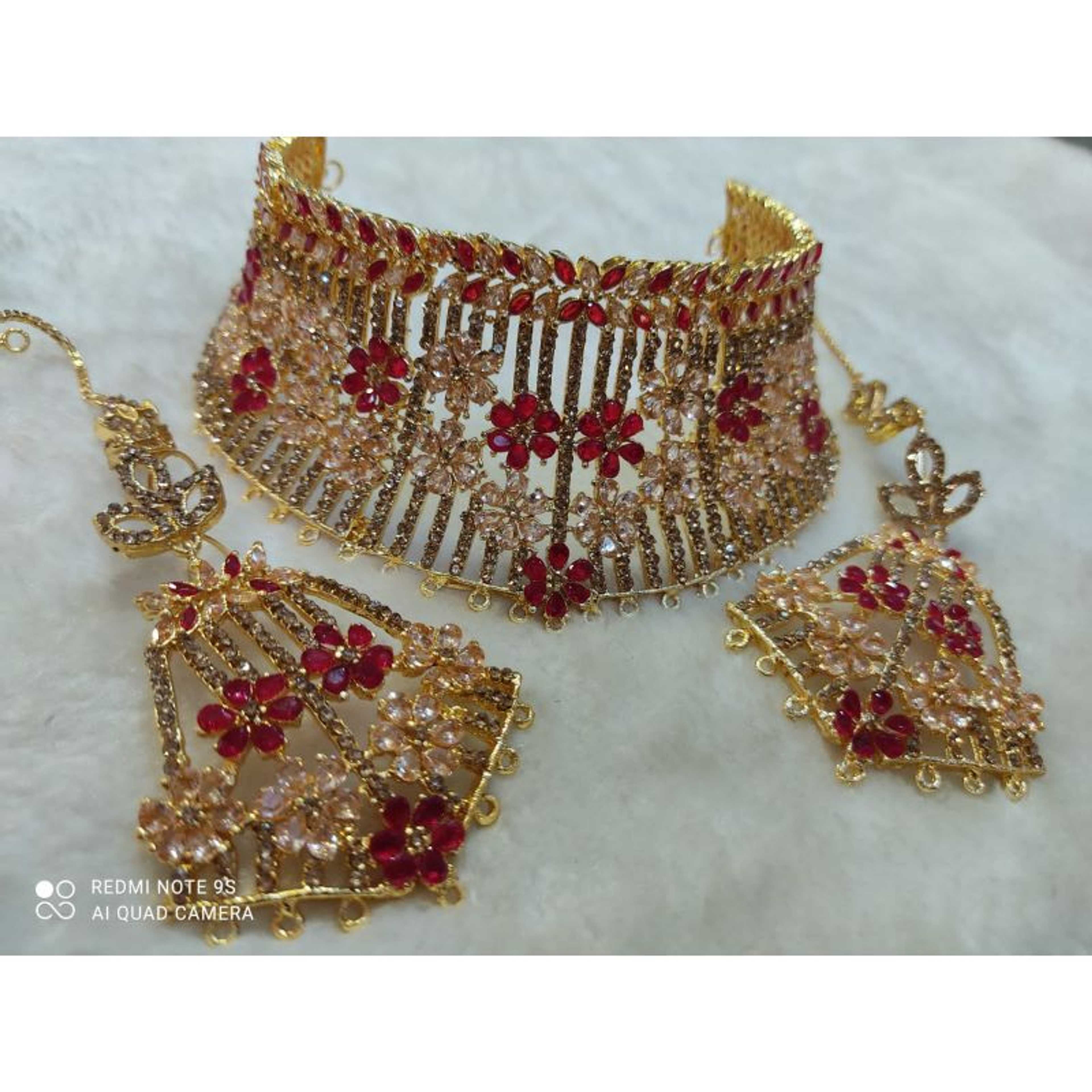 Bridal Chokar Set Red Ruby