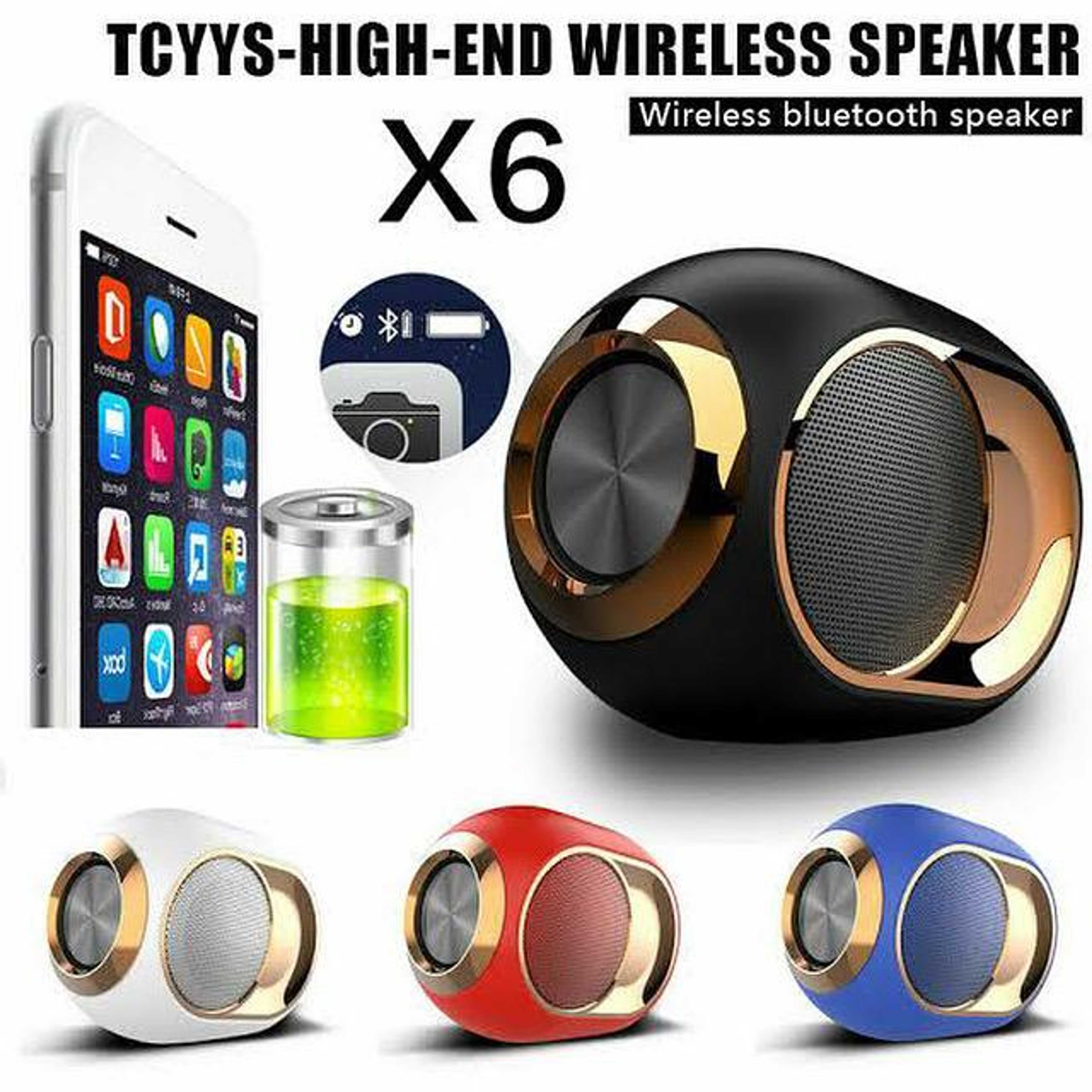 Portable X6 Wireless Bluetooth Speaker Bluetooth 5.0 Subwoofer TWS Dual Sound Unit Handsfree Calls Speaker Support USB FM AUX TF