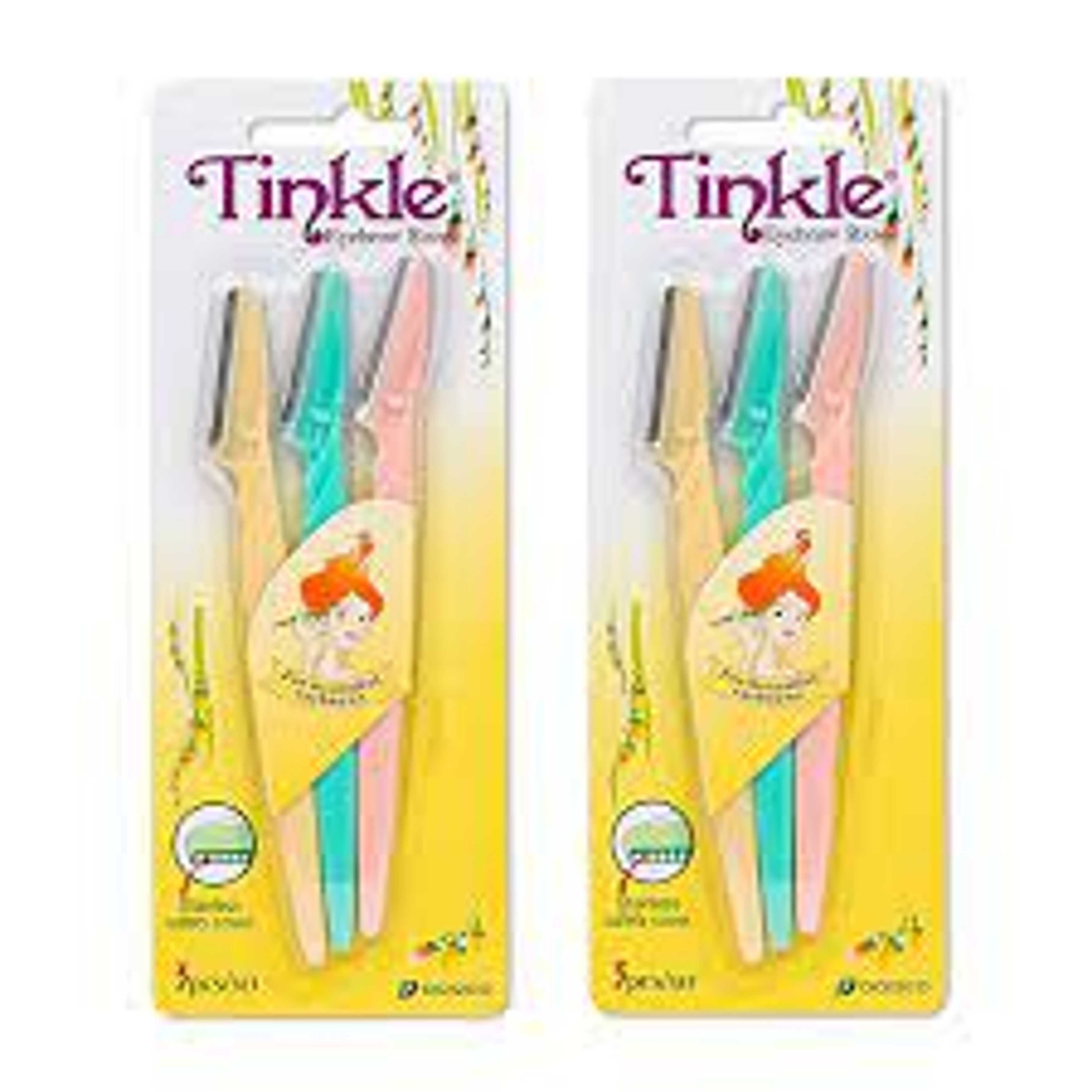 Tinkle Eyebrow Razor 3 Pack, Eyebrow Face Hair Removal & Shaper (3 Pieces)