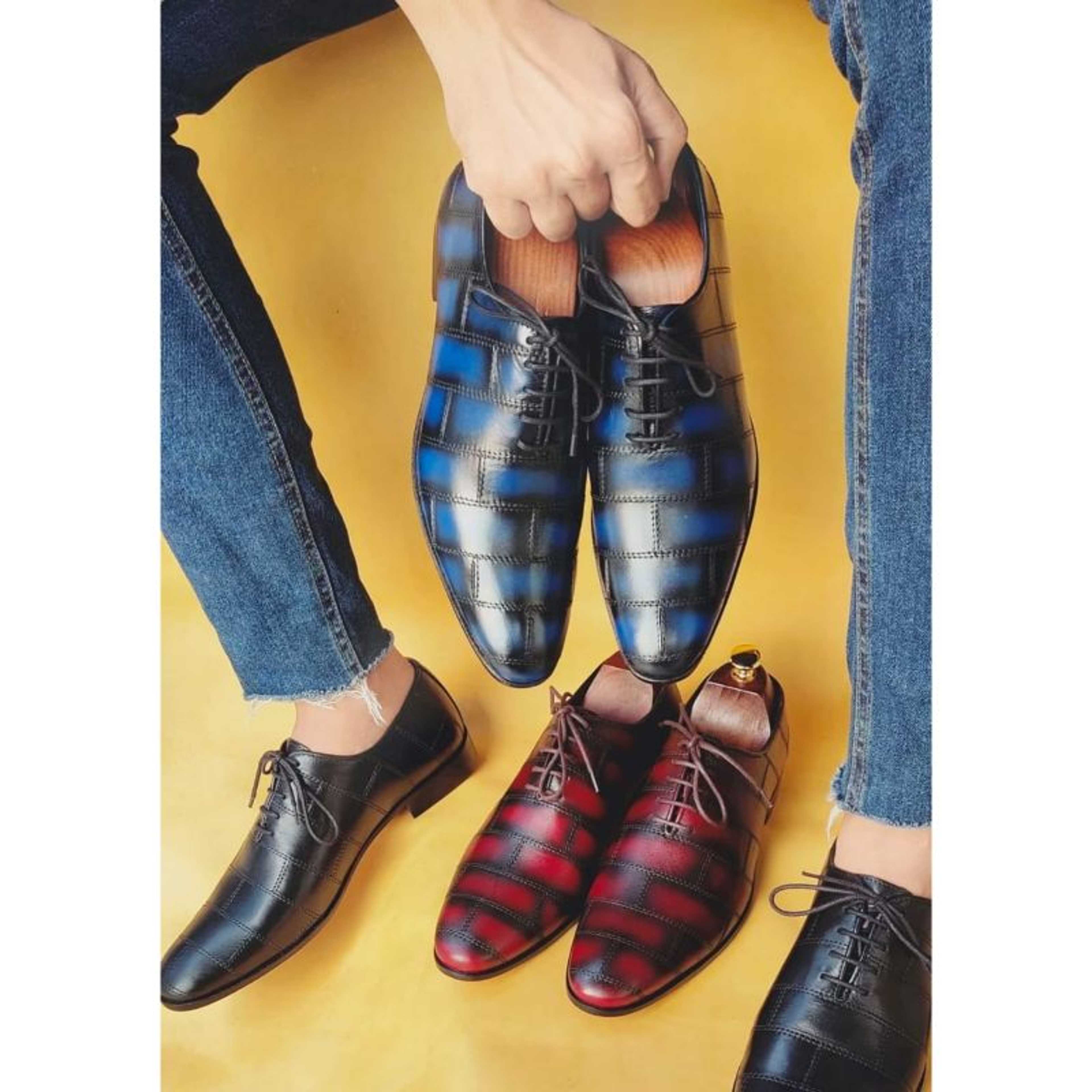 Brick Style Leather Shoes in 3 colors
