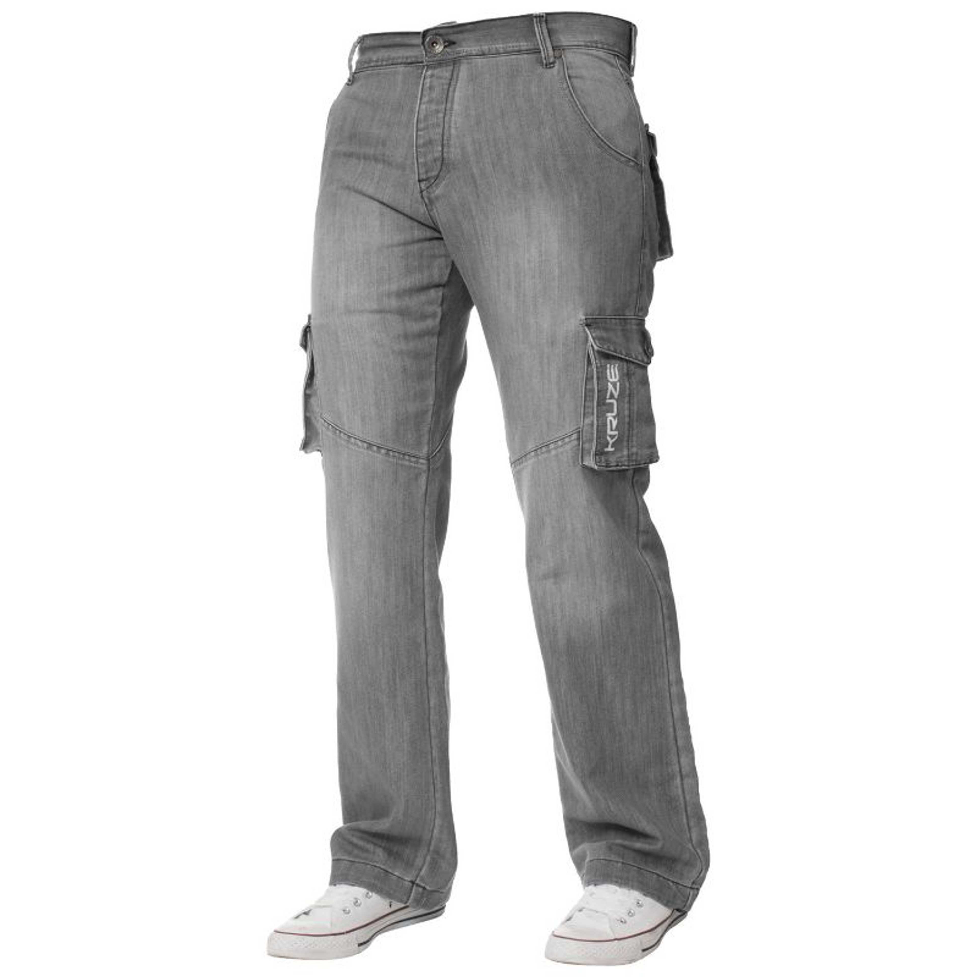 Rubahas Men’s Multi Pocket Denim Jeans Pant in Grey Color