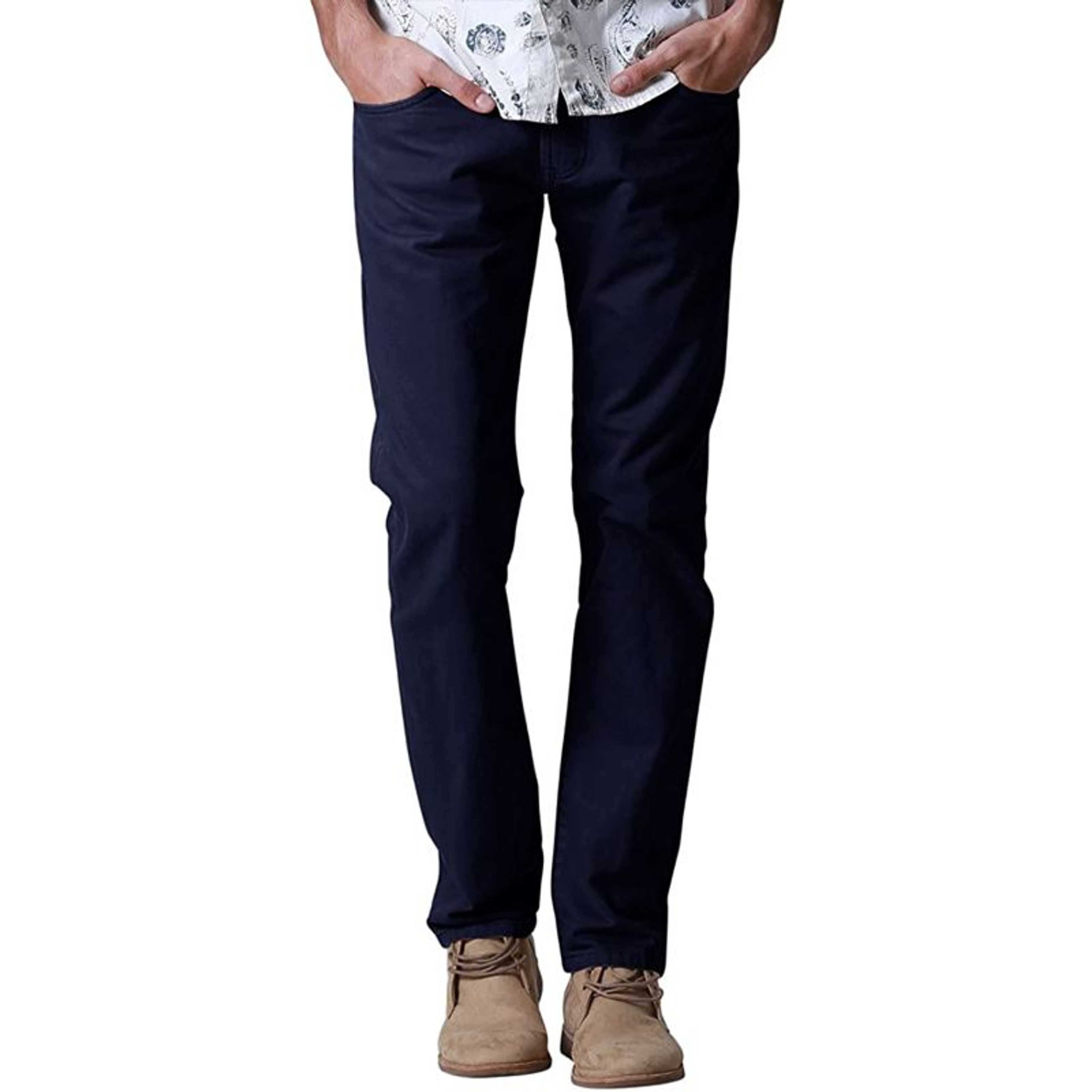 Rubahas Men’s Straight Leg Casual Pants in Navy Color
