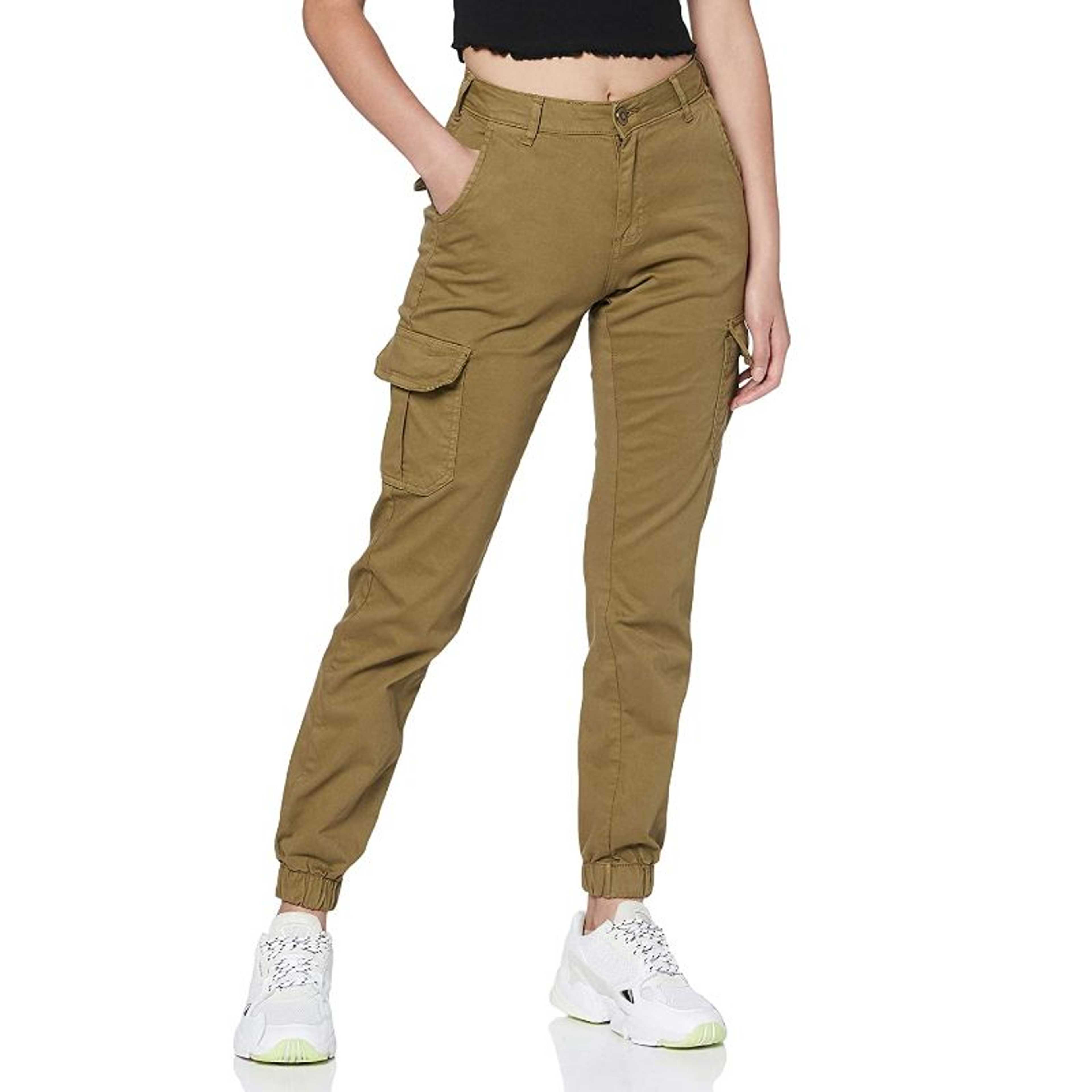 Brown Rubahas Womens Cargo Trousers Ladies Trousers Jeans Pants
