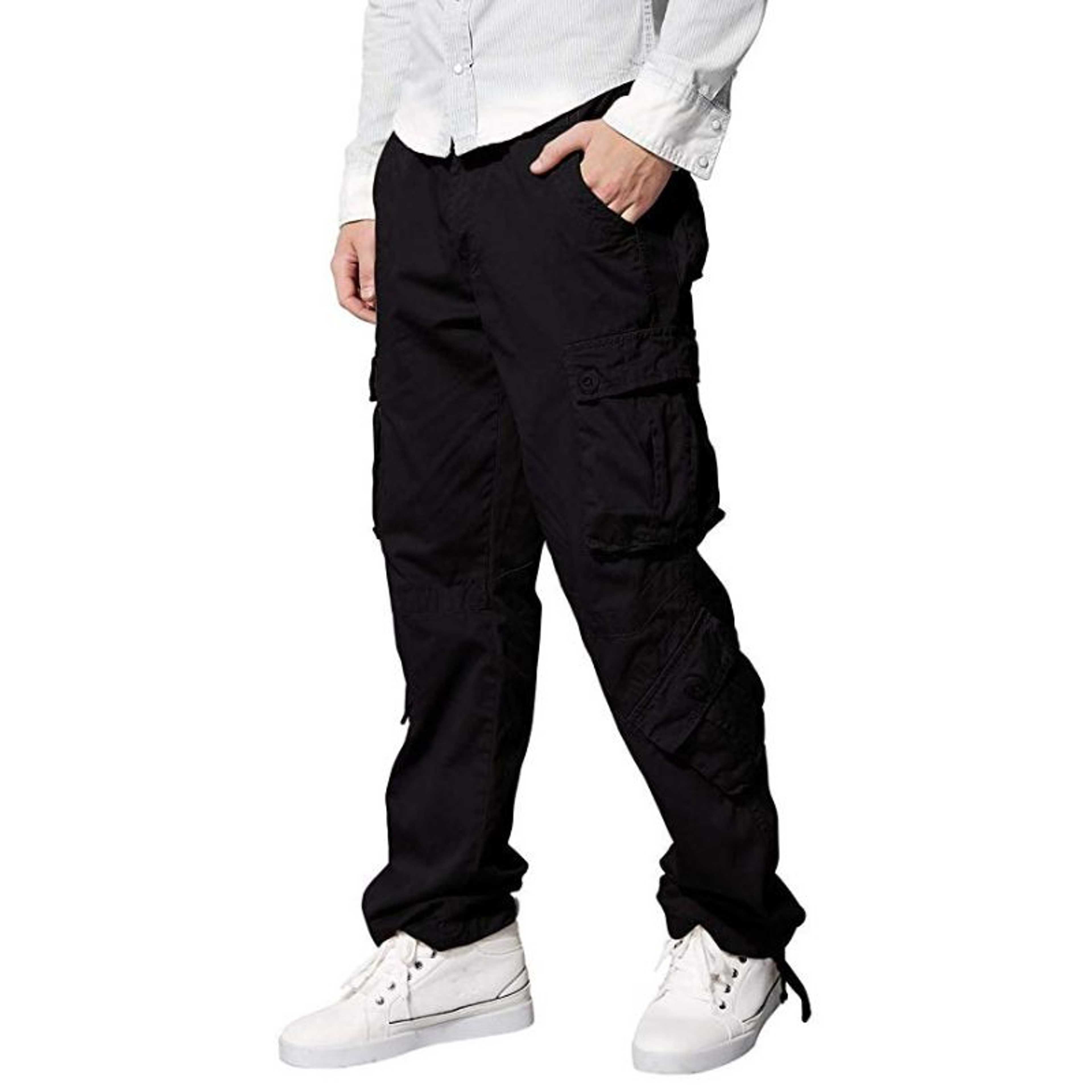 Black Color Multi Pocket Mens Cargo Trouser