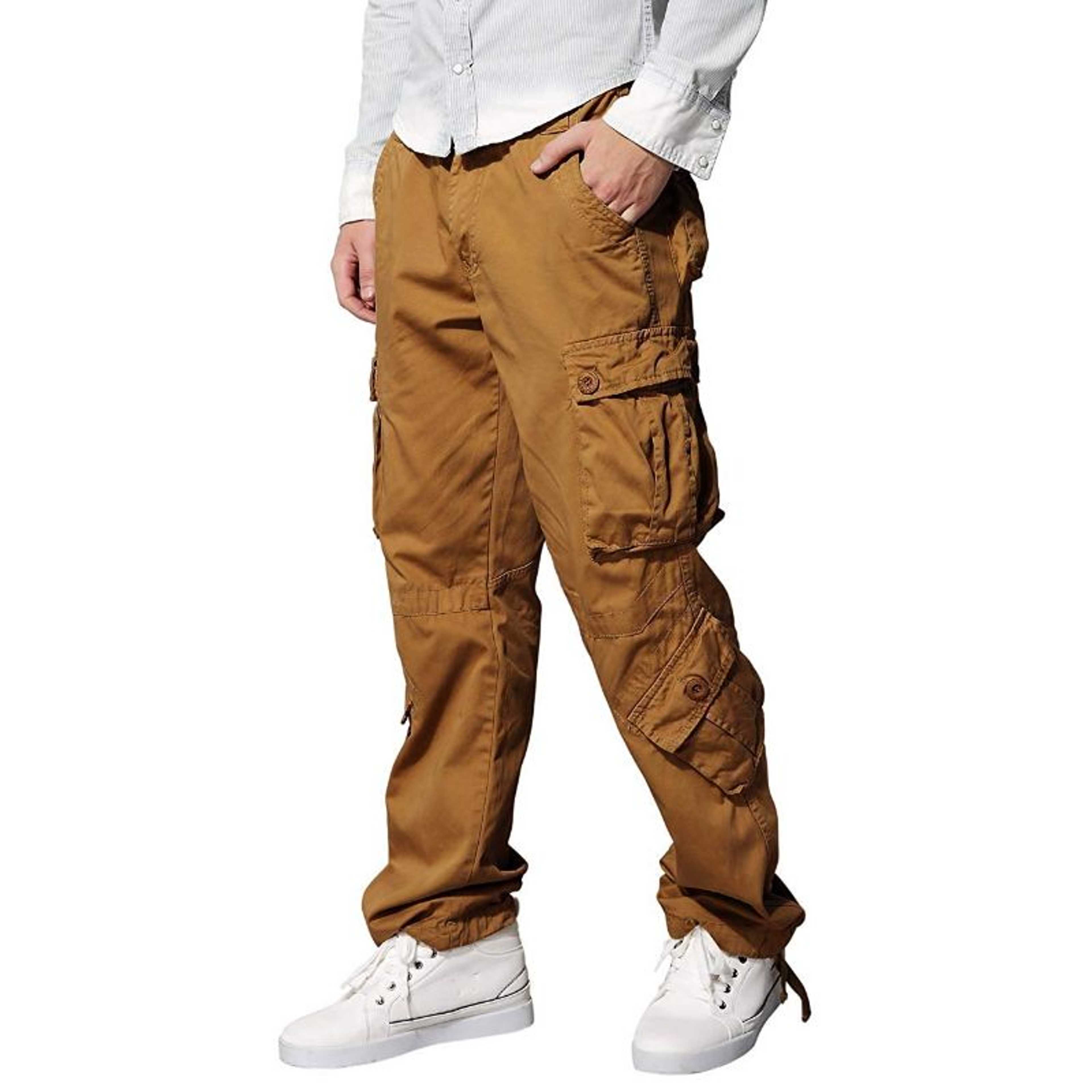 Khaki Color Multi Pocket Mens Cargo Trouser
