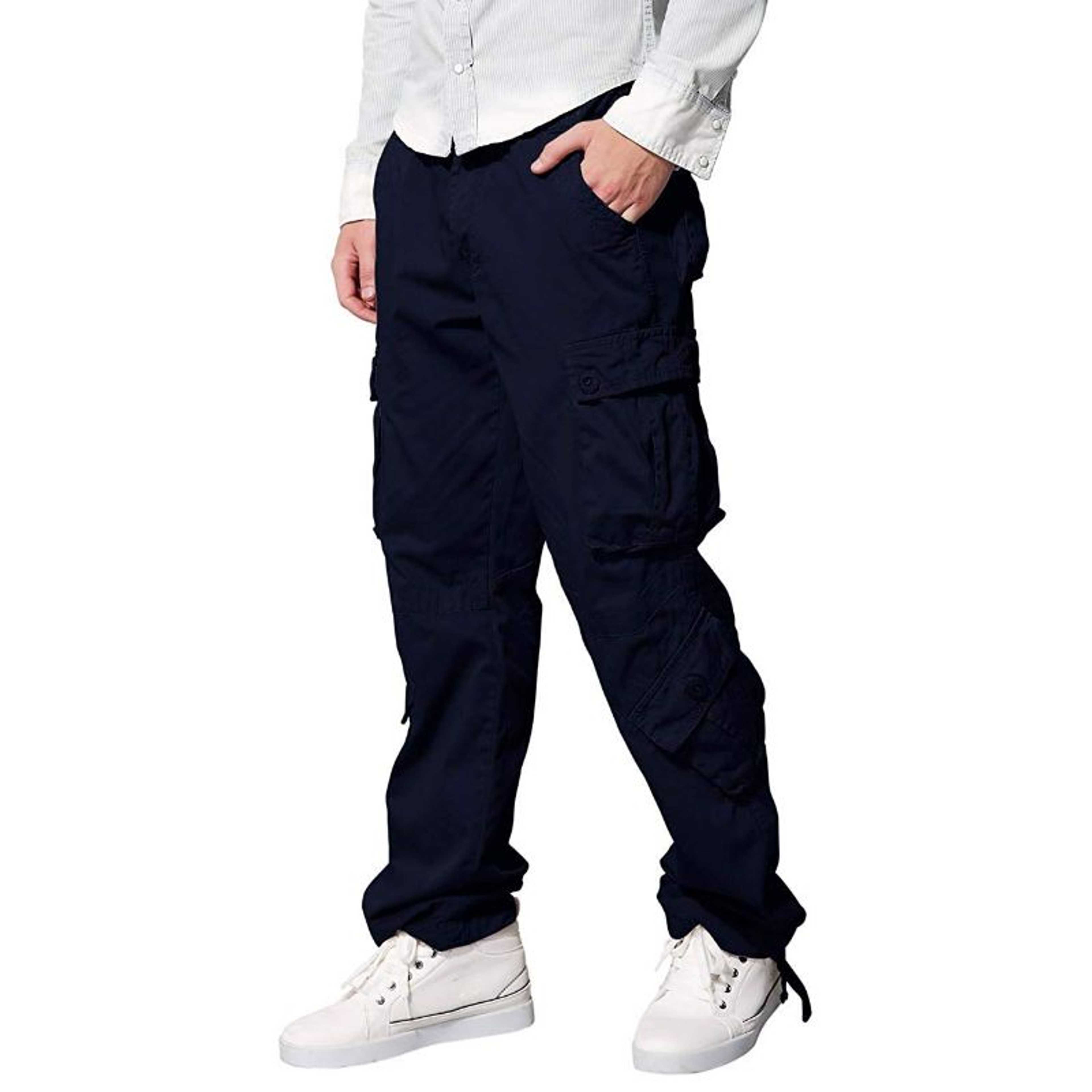 Navy Color Multi Pocket Mens Cargo Trouser