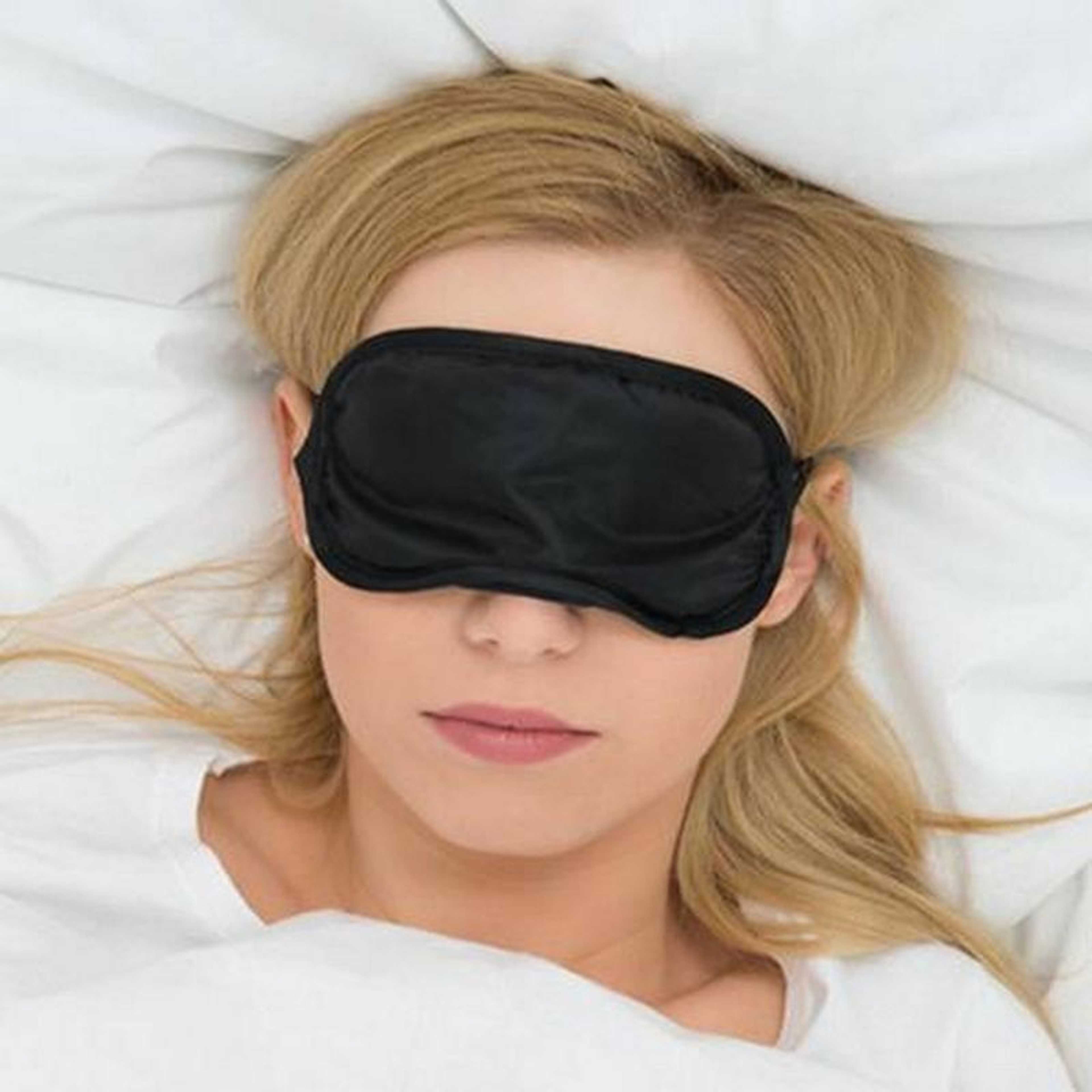 Pack of 2 - Sleeping Eye Mask Silk Eyeshade Cover Shade Travel Patch Women Men Soft Portable Blindfold Super Smooth
