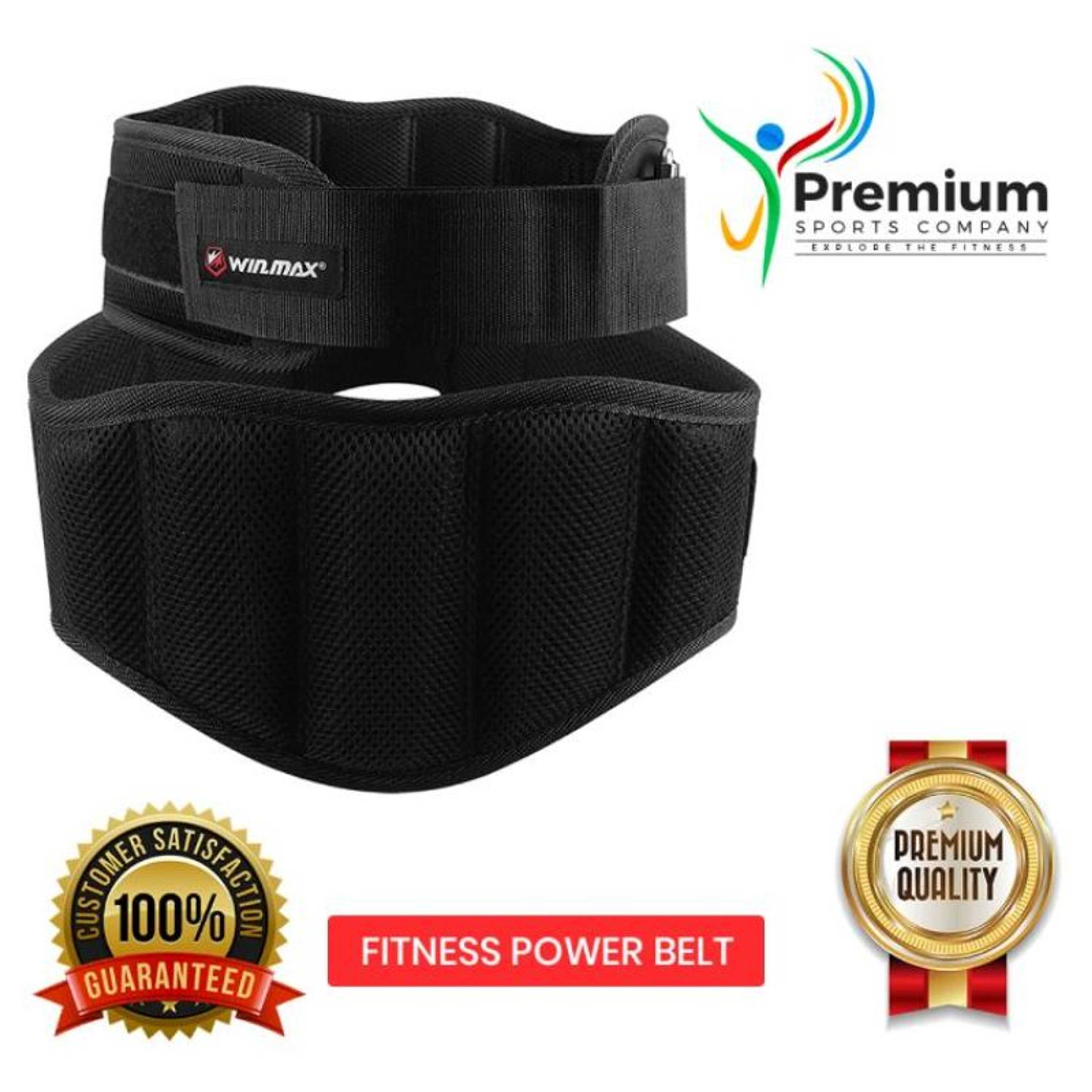 Pro Action Weight Lifting Gym Fitness Power Belt - Neoprene Padded - Back Pain Support Belt - Great for Body Building, Training, Powerlifting, Deadlifts For Men and Women - Red