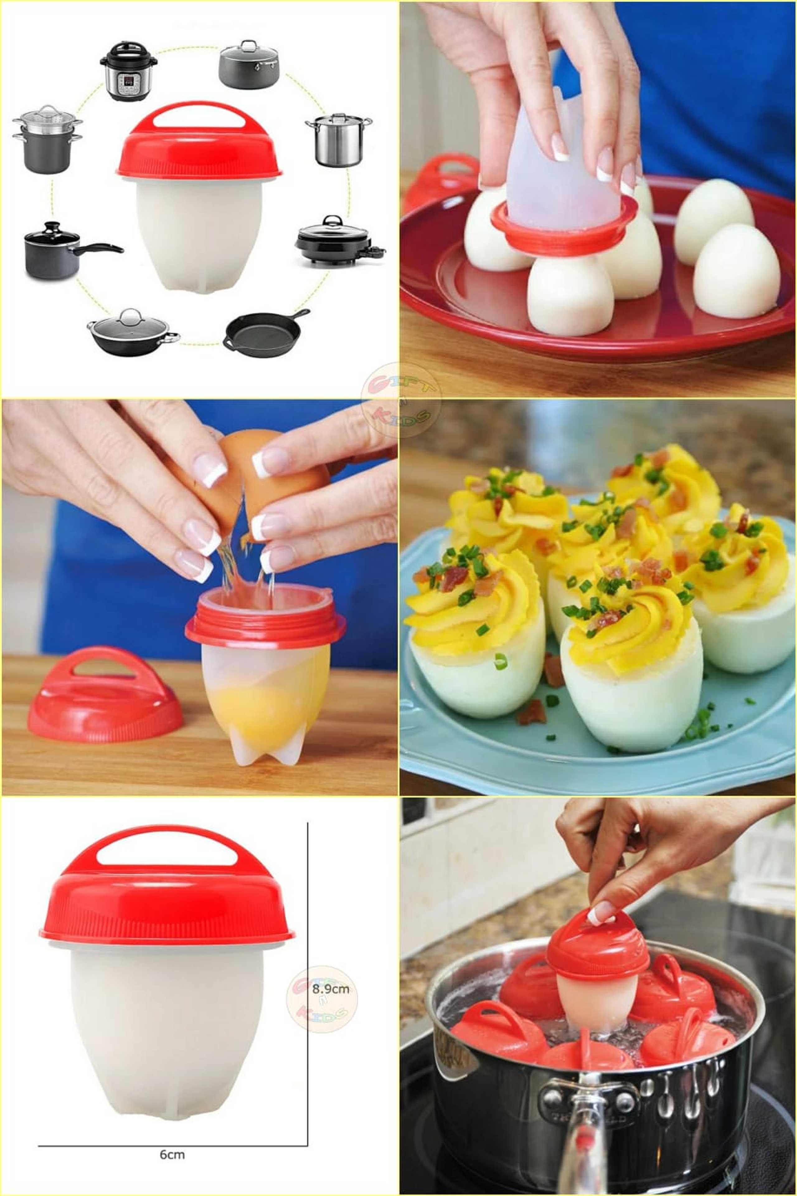 Egg Cooker Silicone Non-stick Egg Boiler Eggs Mold Cups Steamer Pack Of 6
