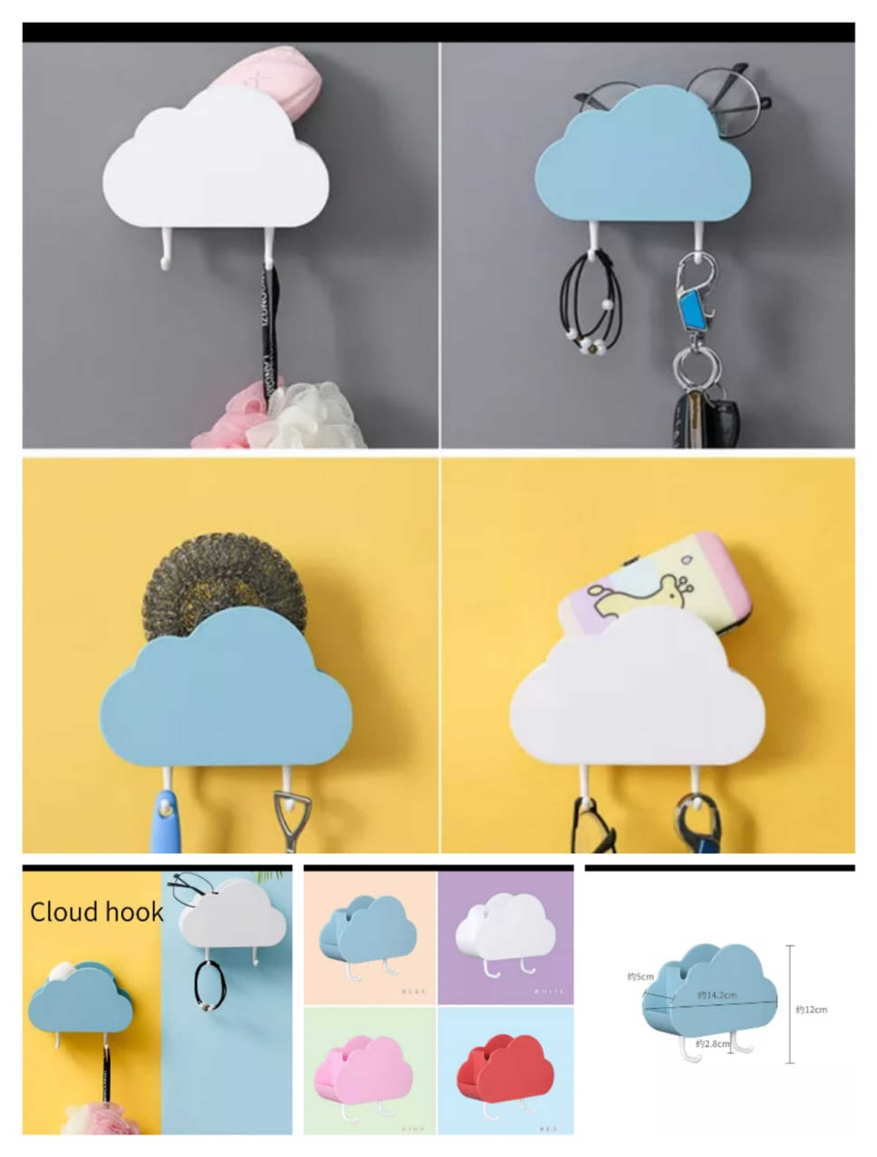 Creative Cloud Shape Wall Hanger Hook Storage Rack Keys Holder