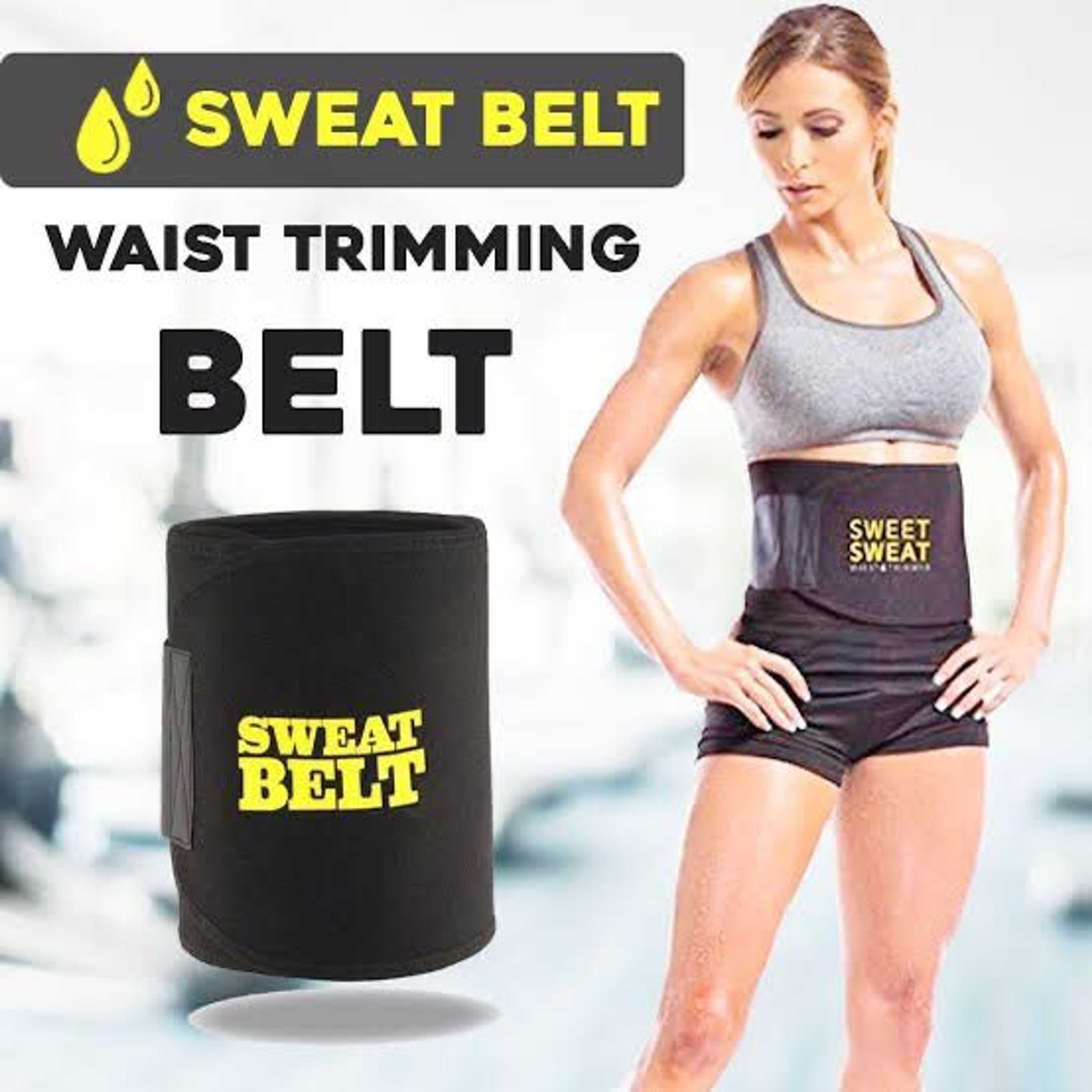 Sweet Sweat Waist Trimmer Premium Fitness Belt for Men & Women Slimming Belt