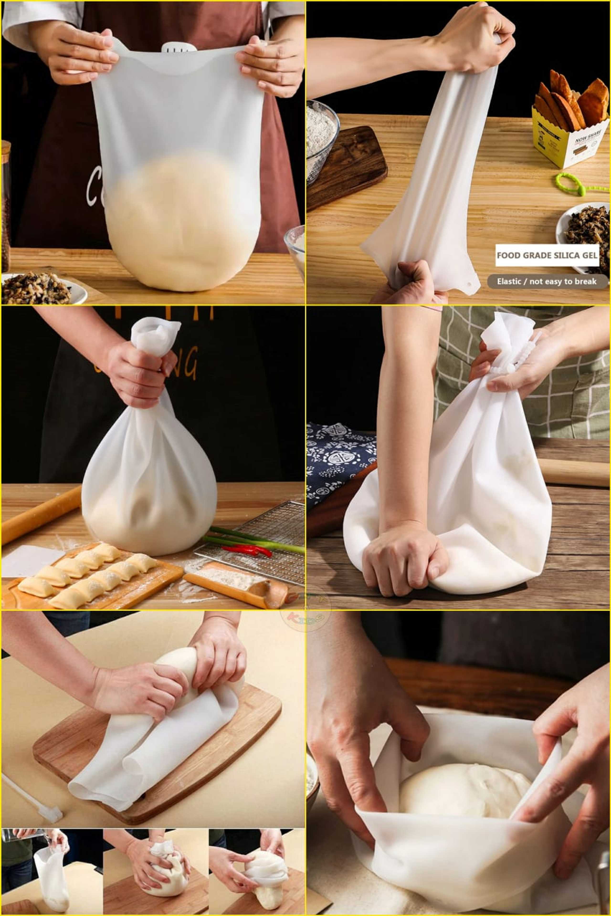 Silicon Flour Mixture Bag, Silicone kneading Dough Bag, Mixing Preservation Kitchen Tool, Soft Silicone flour-mixing bag