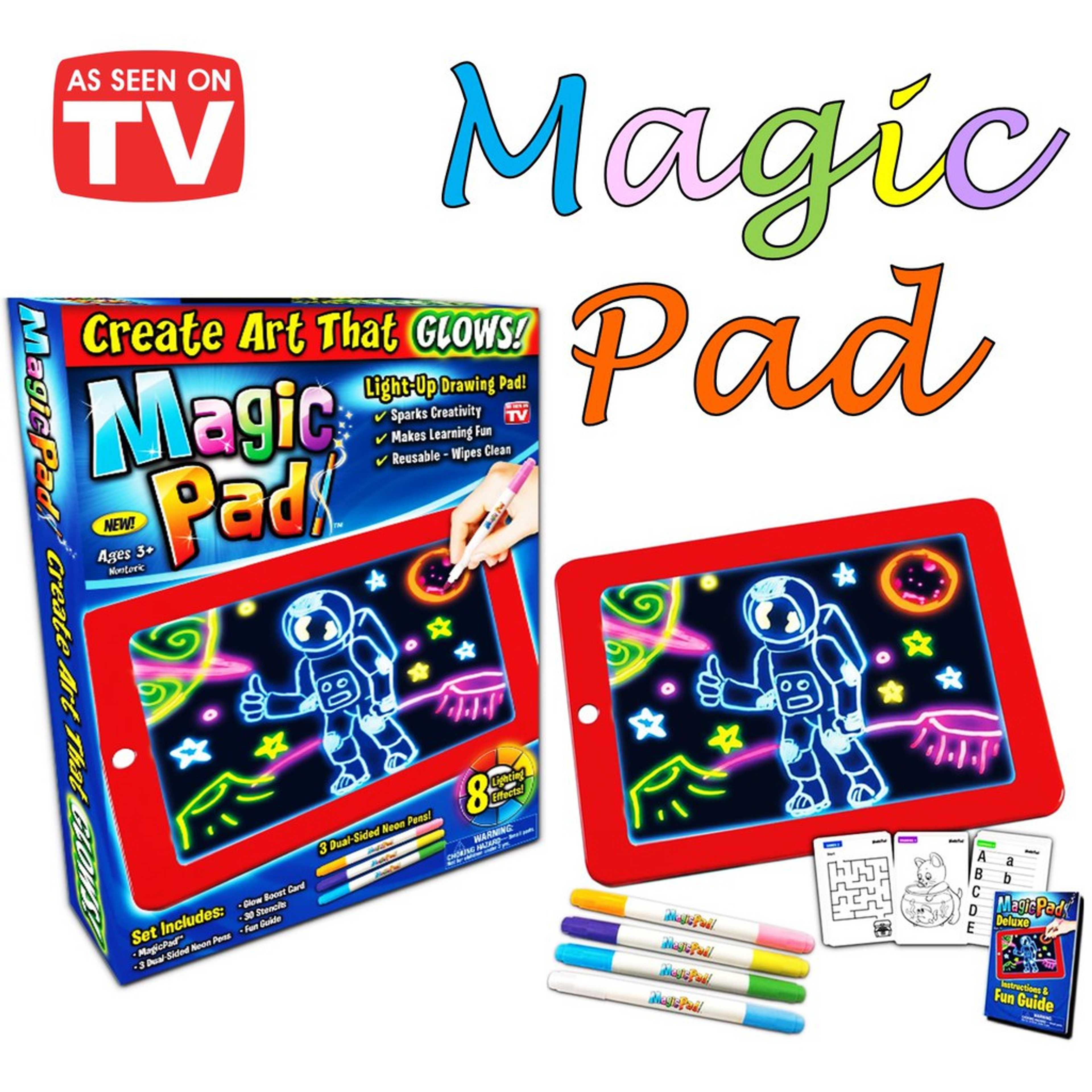 Magic Pad Create Art That GLOWS Light Up LED Board Draw, Sketch, Create, Doodle, Art, Write, Learning Tablet