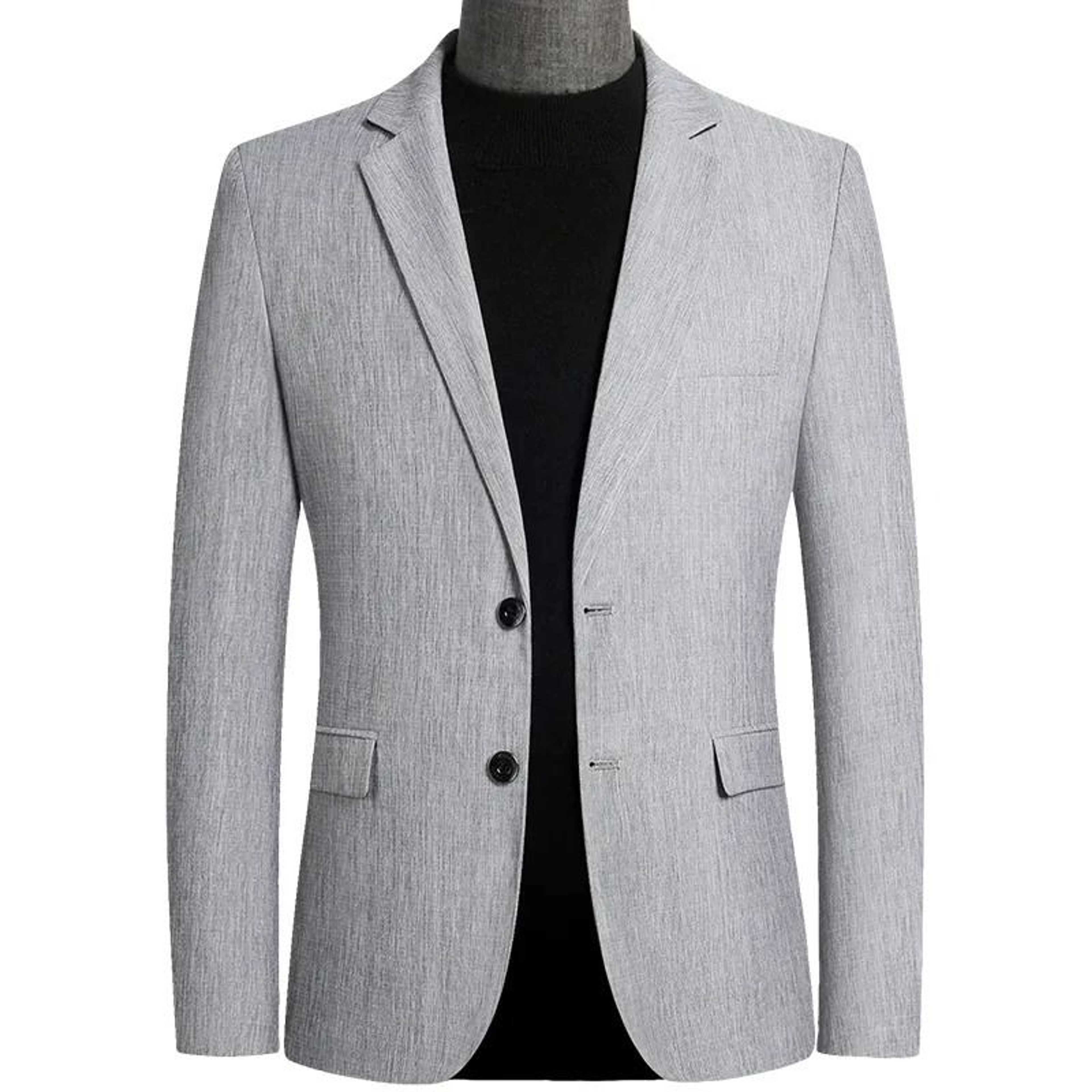 Grey Slimfit Blazer For Mens