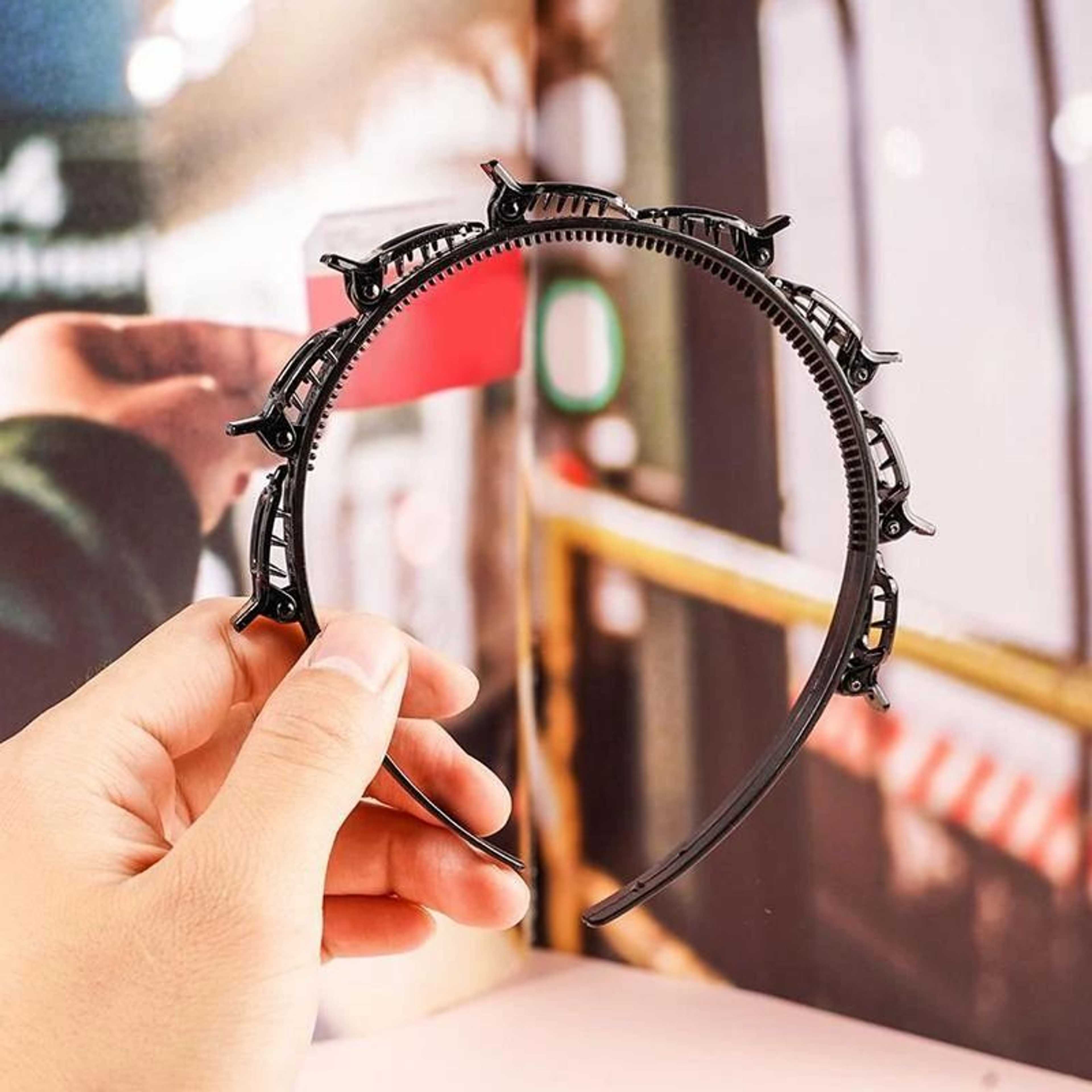 Black Braider Hair Style twister hair band headband Double Bangs Hairstyle Hairpin with clip hair styling new fashion Hairband Women girls
