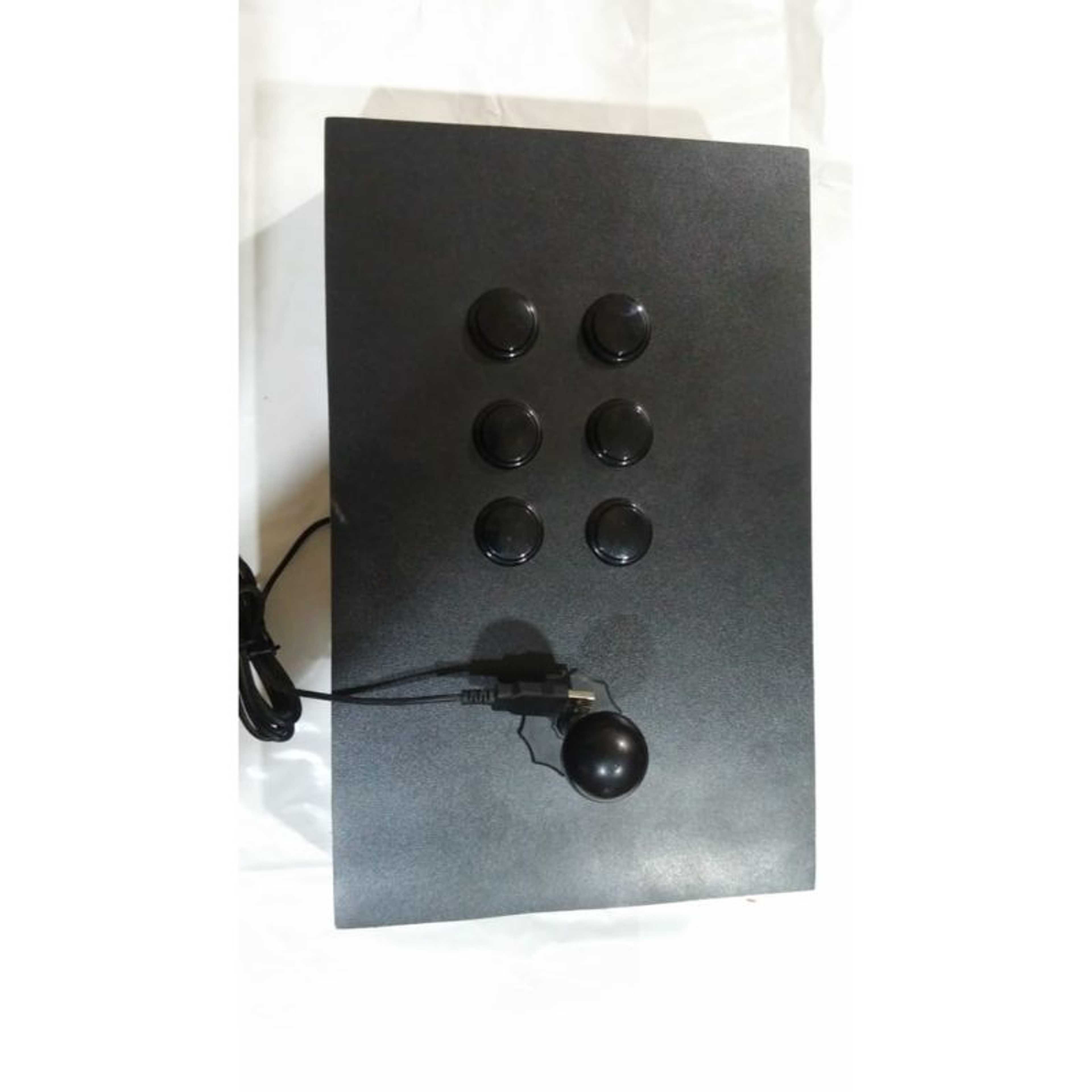Smooth Usb Game Controller Customized Black Wooden Box Panel Joystick 6 Buttons Game Arcade