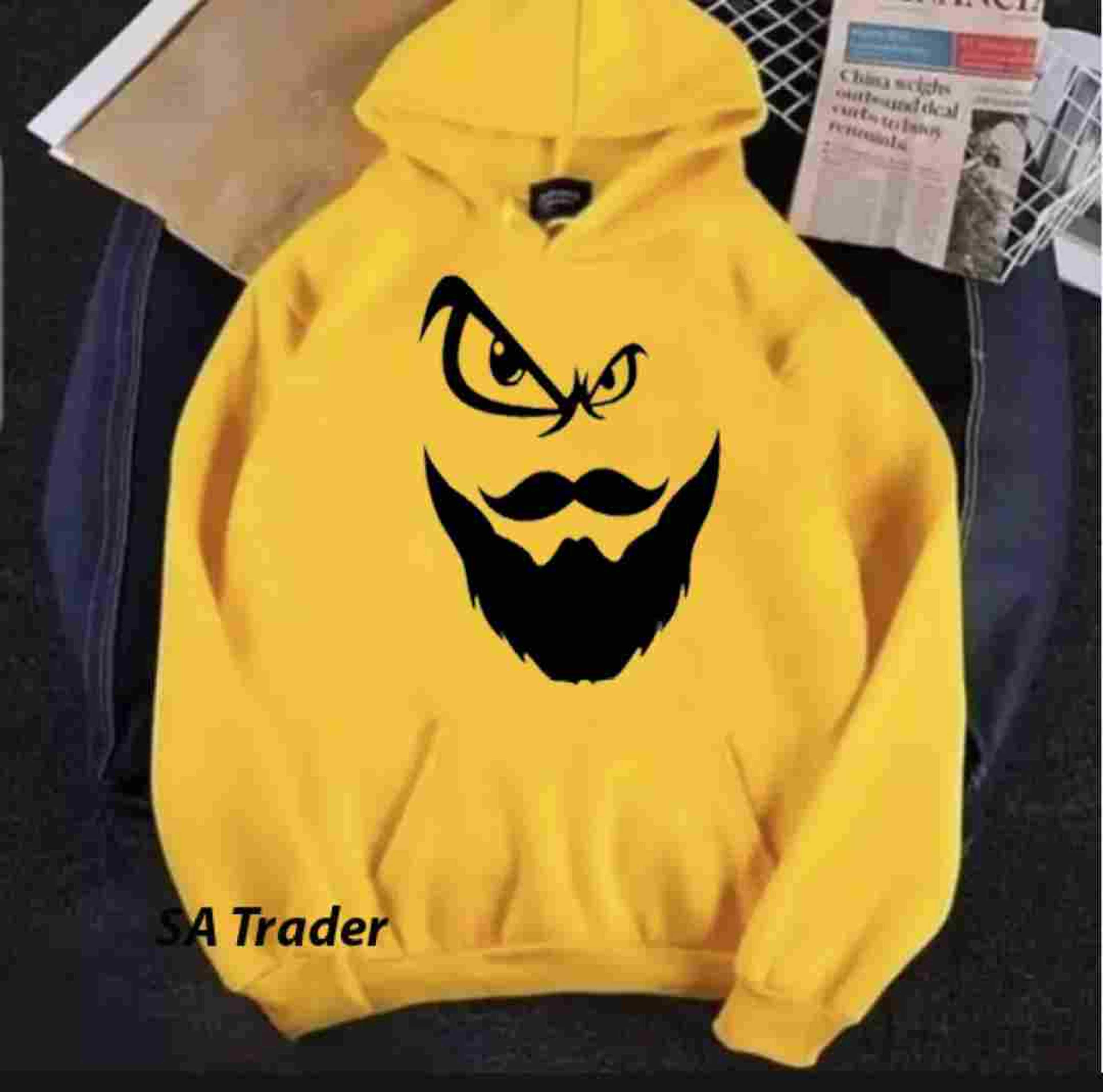 Yellow Beard Printed pull over fleece hoodies
