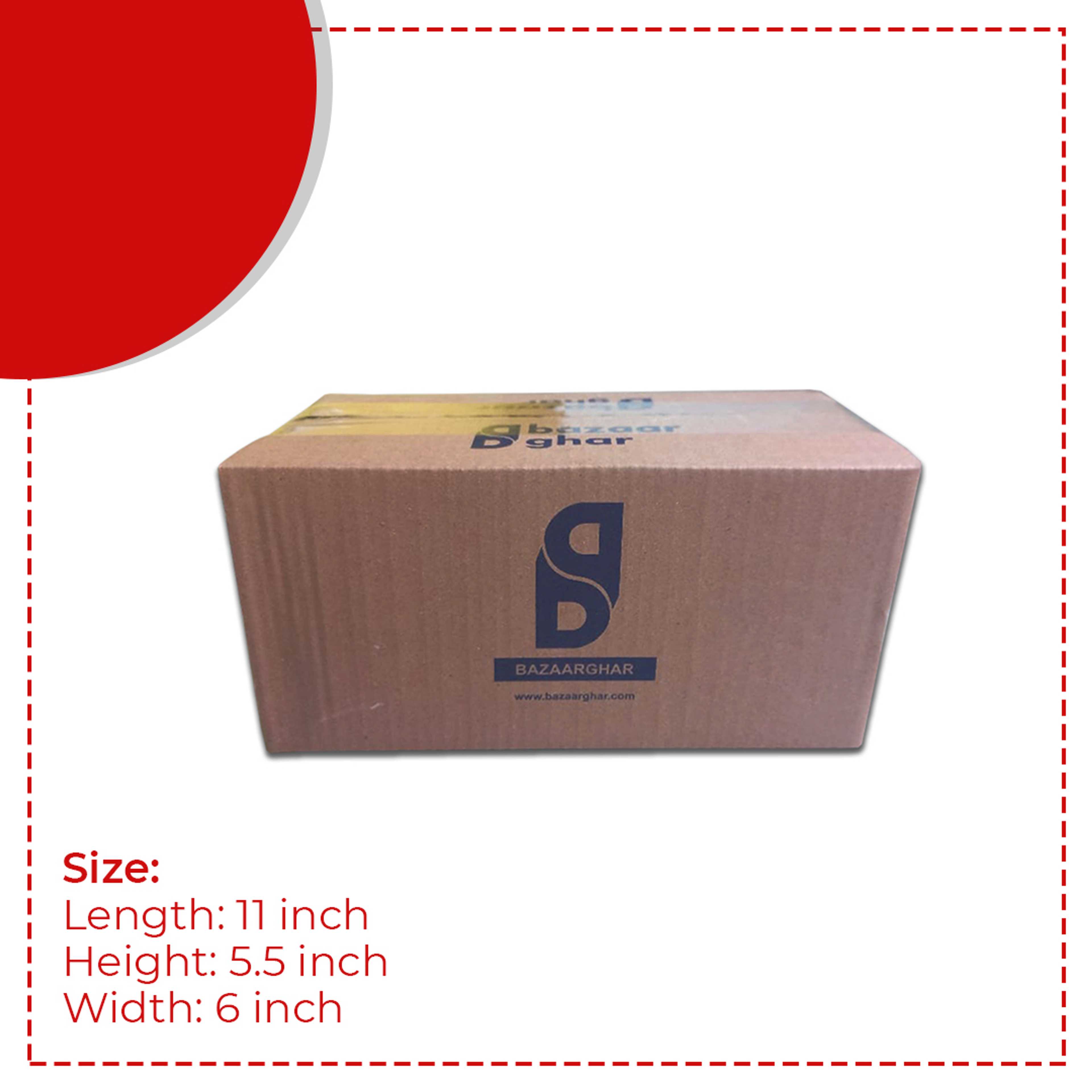 Pack of 10 Boxes - 11x5.5x6 inches - Bazaarghar Packaging Material