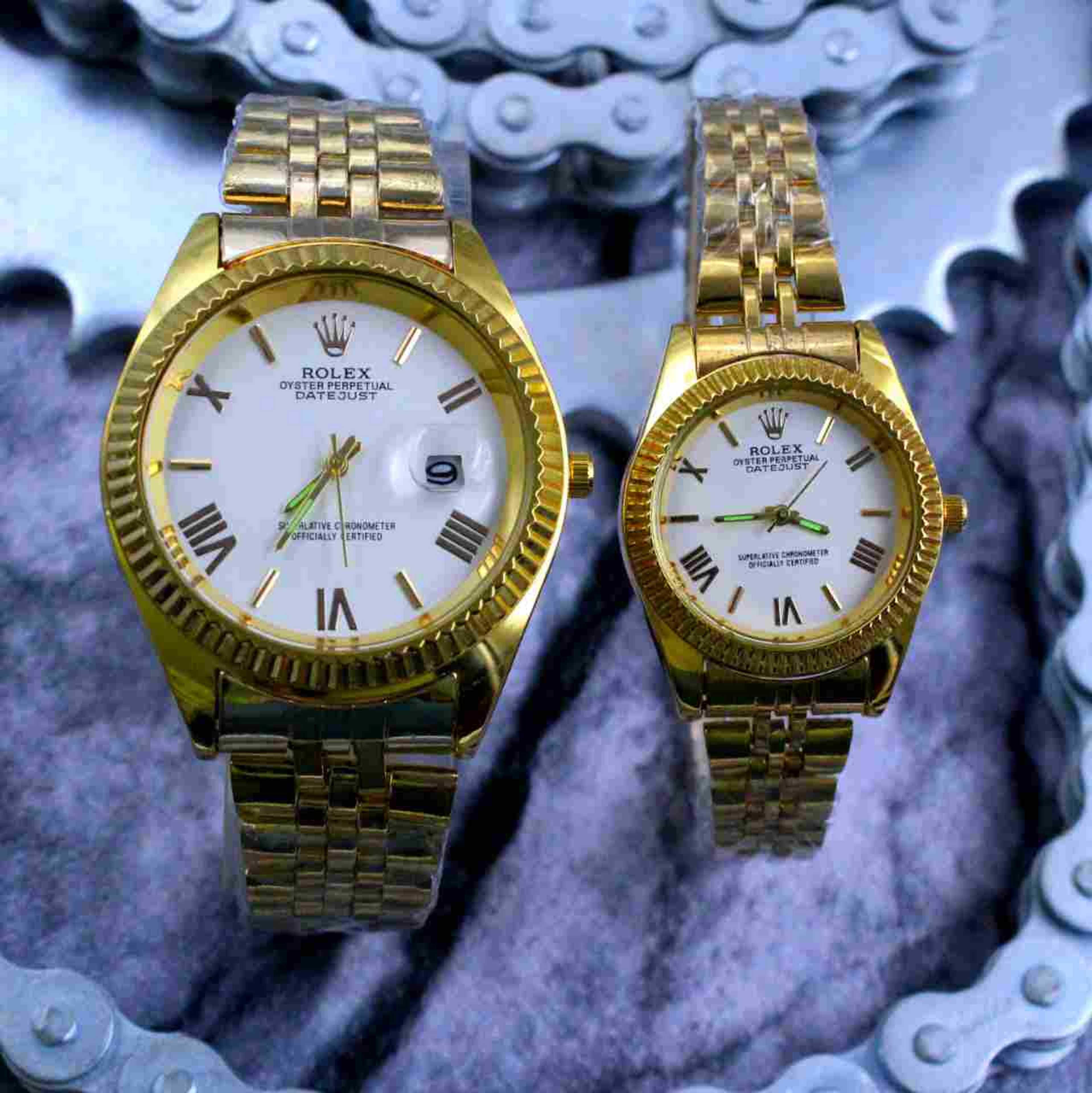 Rolex chain couple watch 