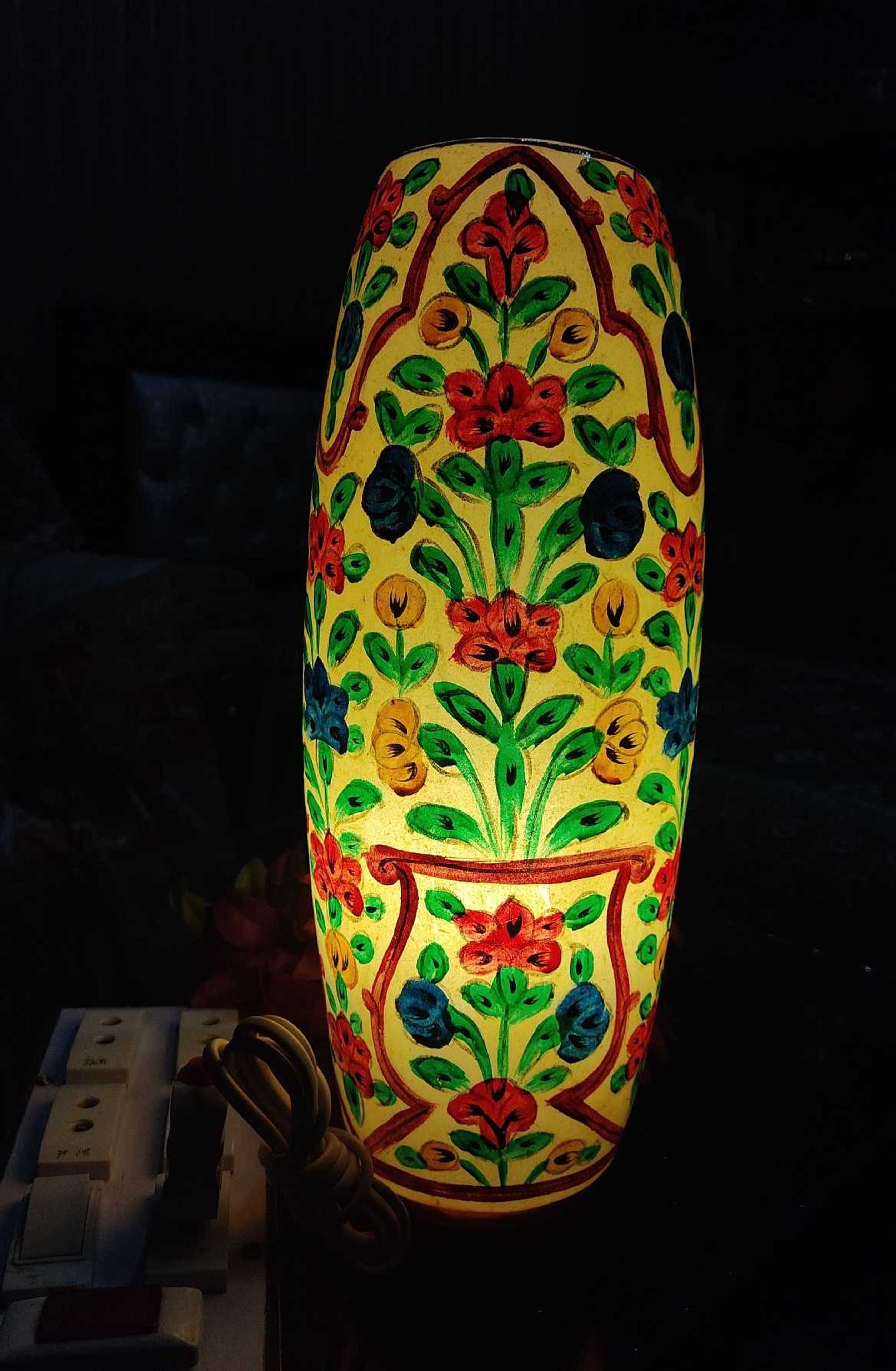 Hand Painted Floral Design Table Lamp - Product Main Image