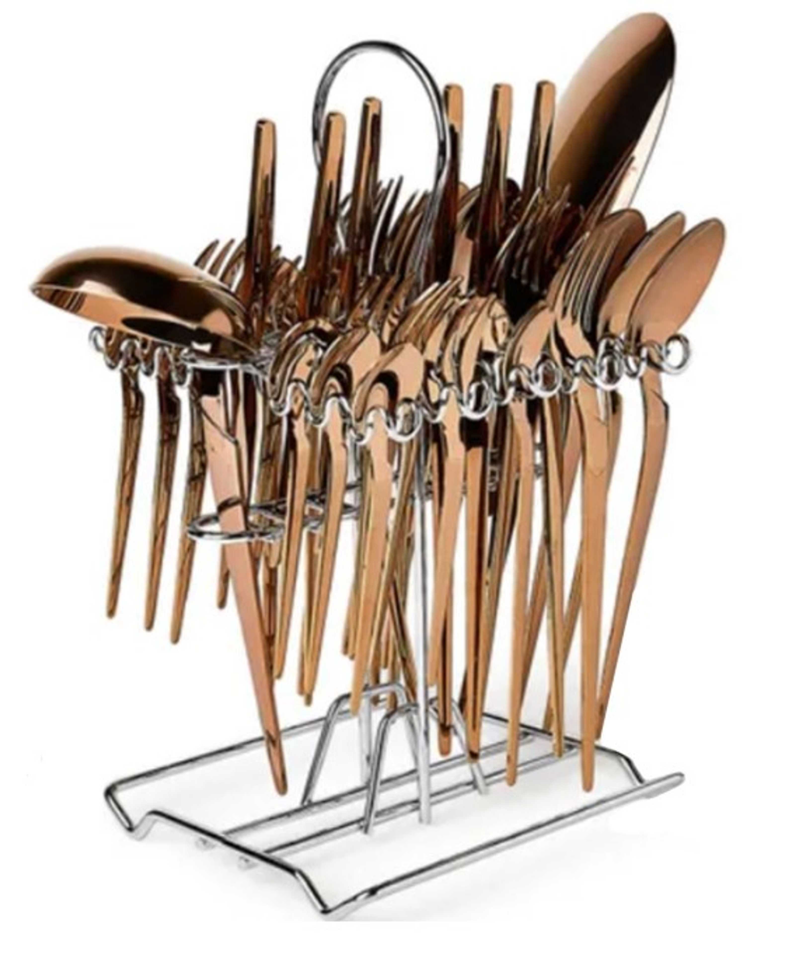 DESSINI IMPORTED HIGH QUALITY STAINLESS STEEL CUTLERY SET 39 PCS WITH STAND FOR HOME AND KITCHEN
