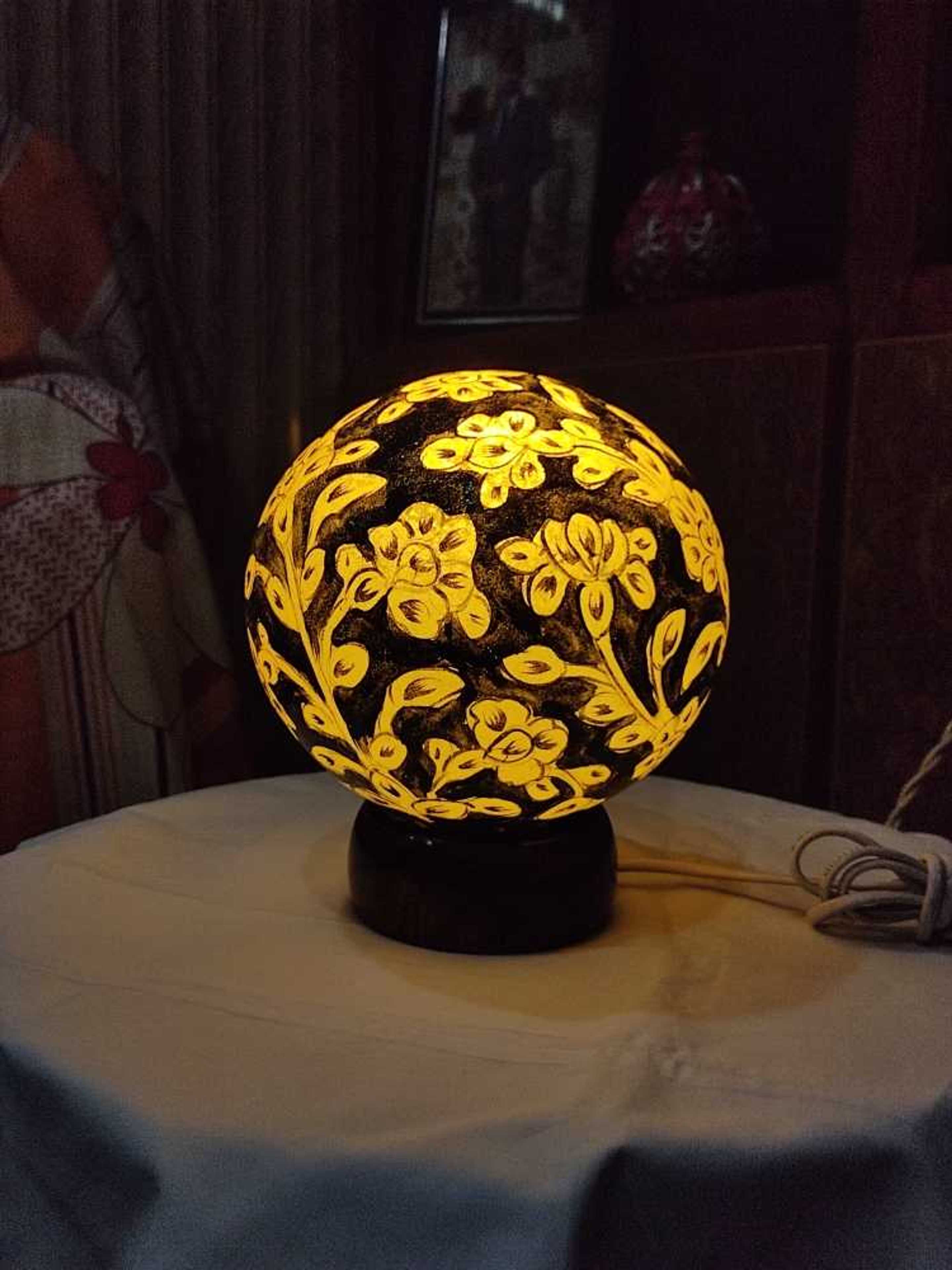 Globe Lamp Hand Painted 
