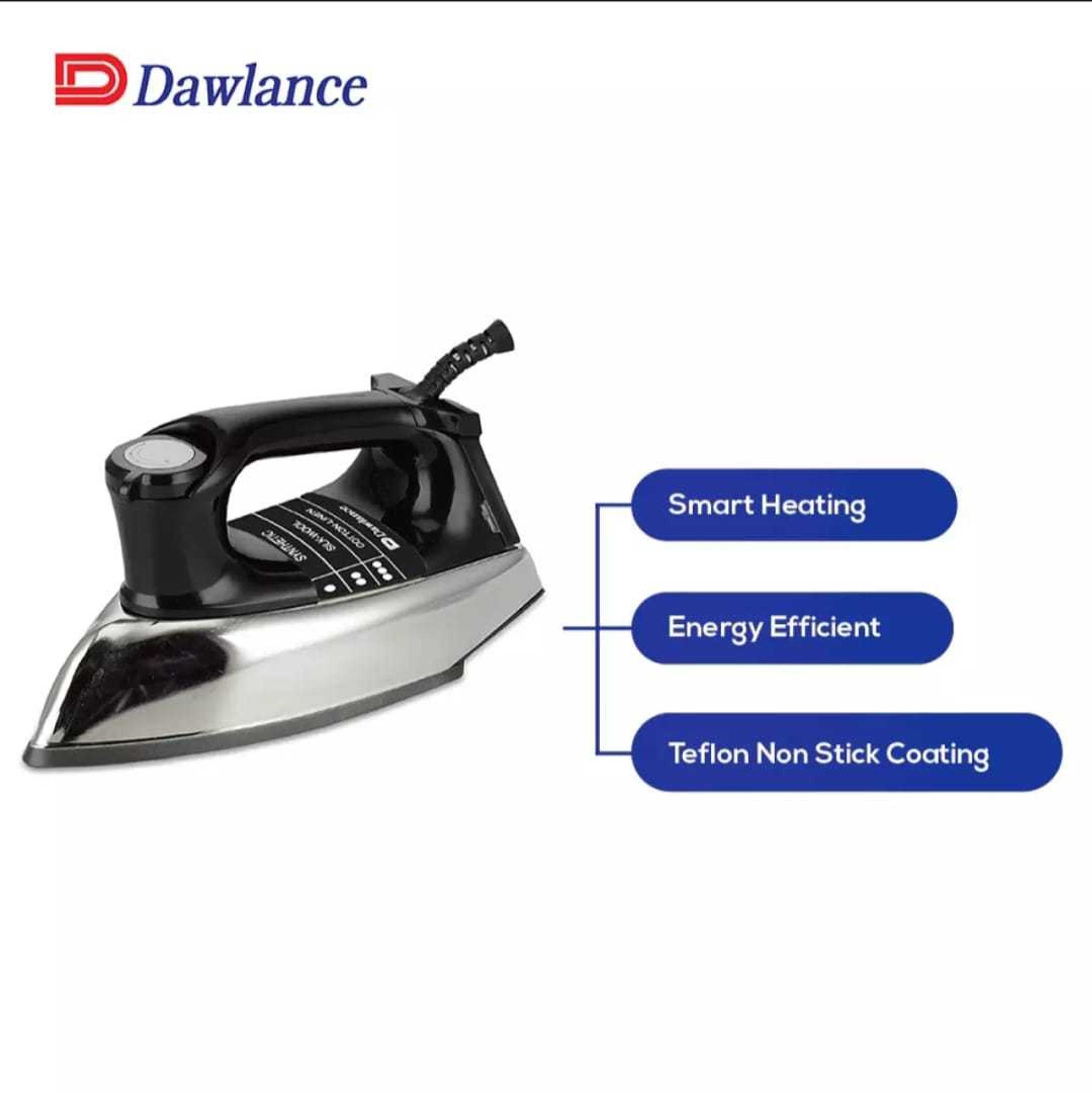 Dawlance Dry Iron DWDI 1020 Black with smart ironing feature 