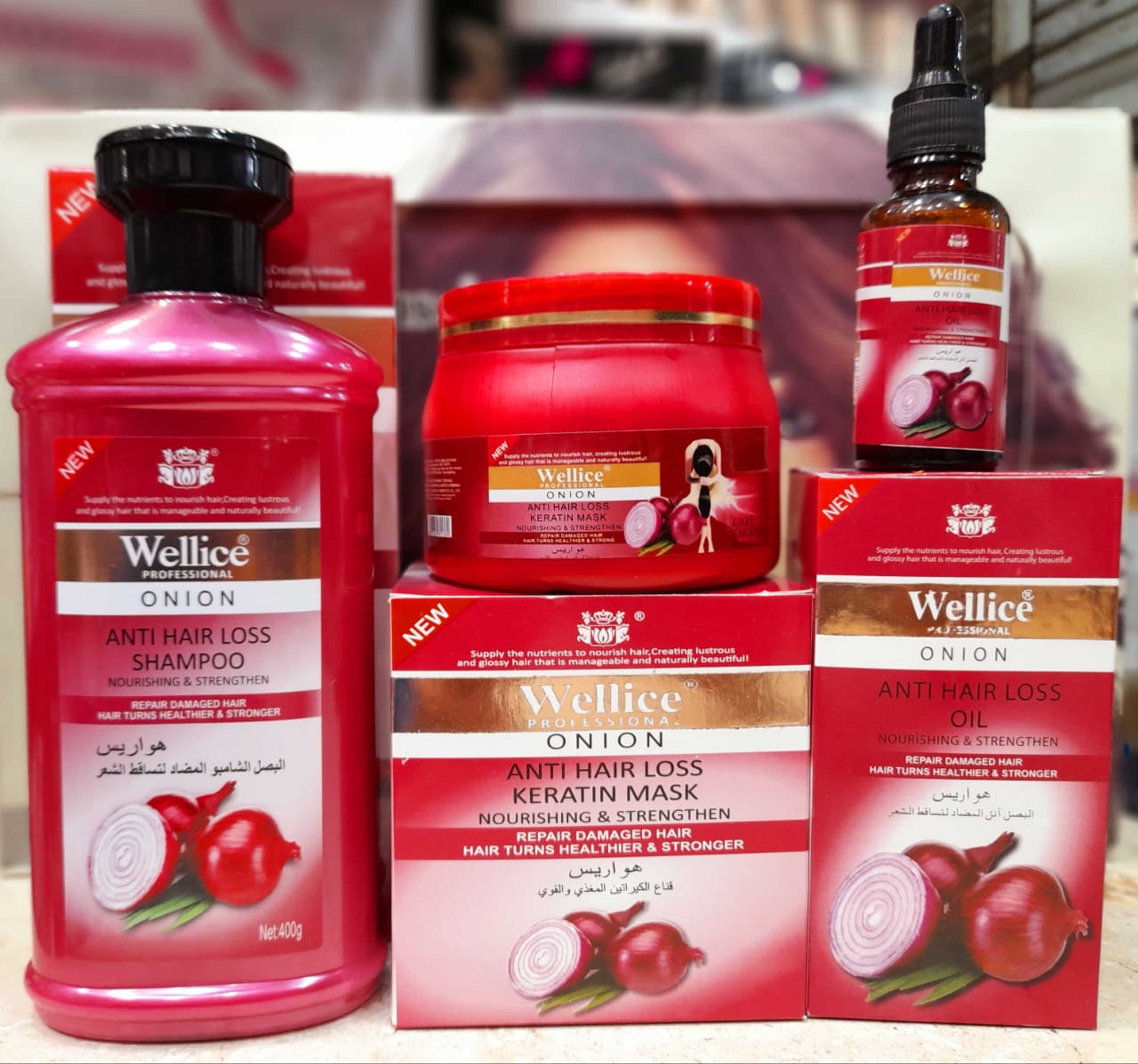 Wellice Deal Hair Loss Solution with Onion Extract (Shampoo, Oil & Mask)