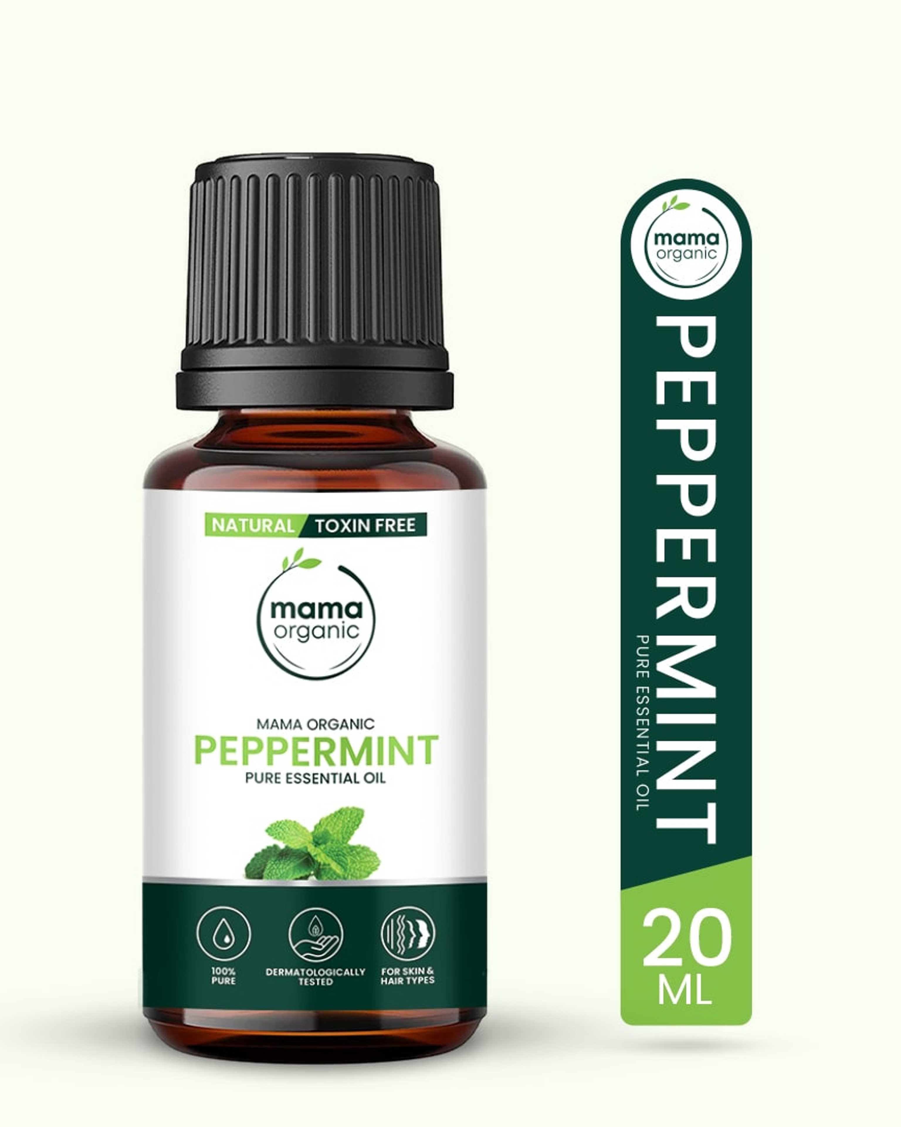 Mama Organic Peppermint Essential Oil For Skin & Hair | For Girl & Women | Natural & Toxin-Free - 20ml - Product Main Image