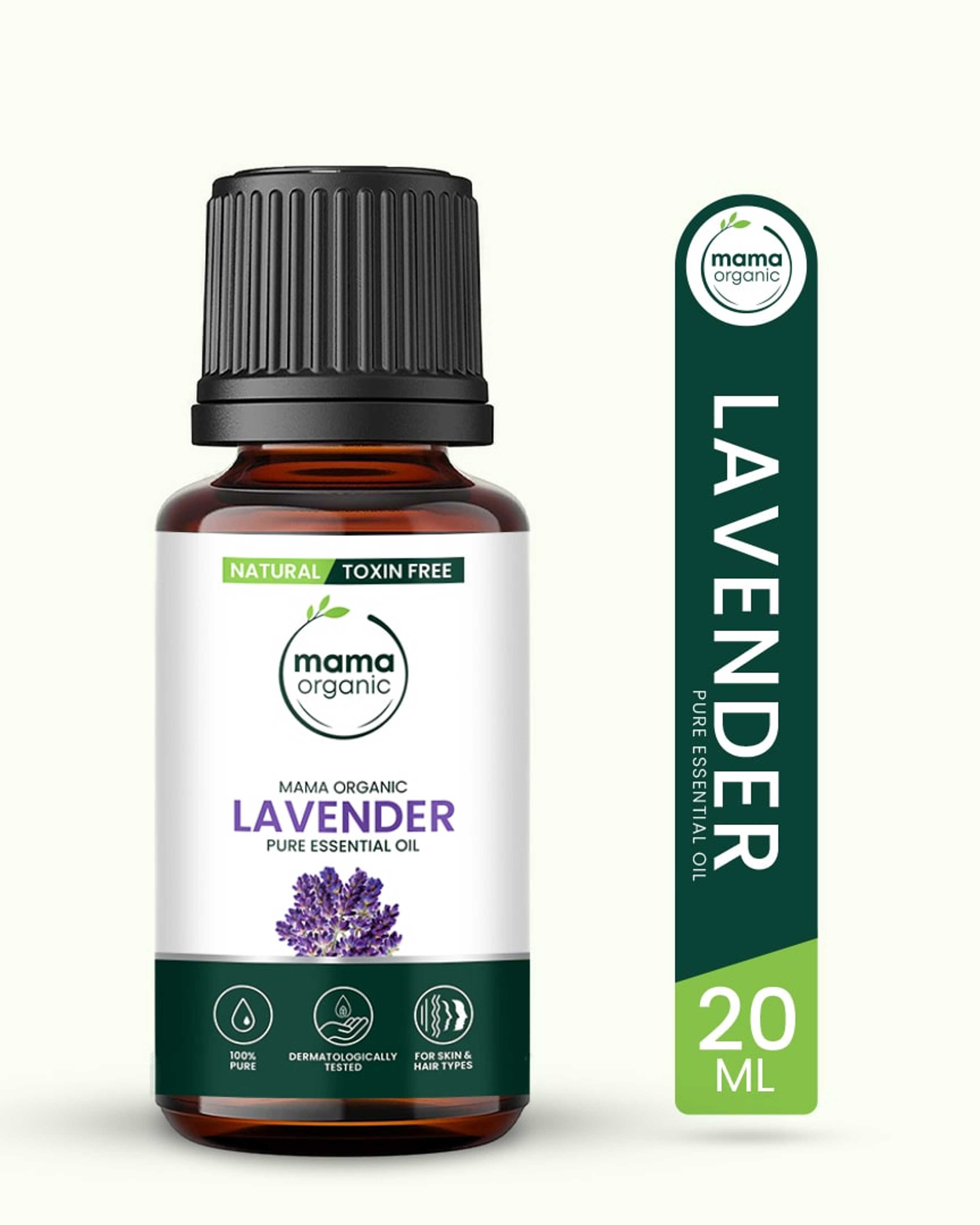 Mama Organic Lavender Essential Oil For Fragrance & Deep Relaxation | For Men & Women | Natural & Toxin-Free - 20ml - Product Main Image