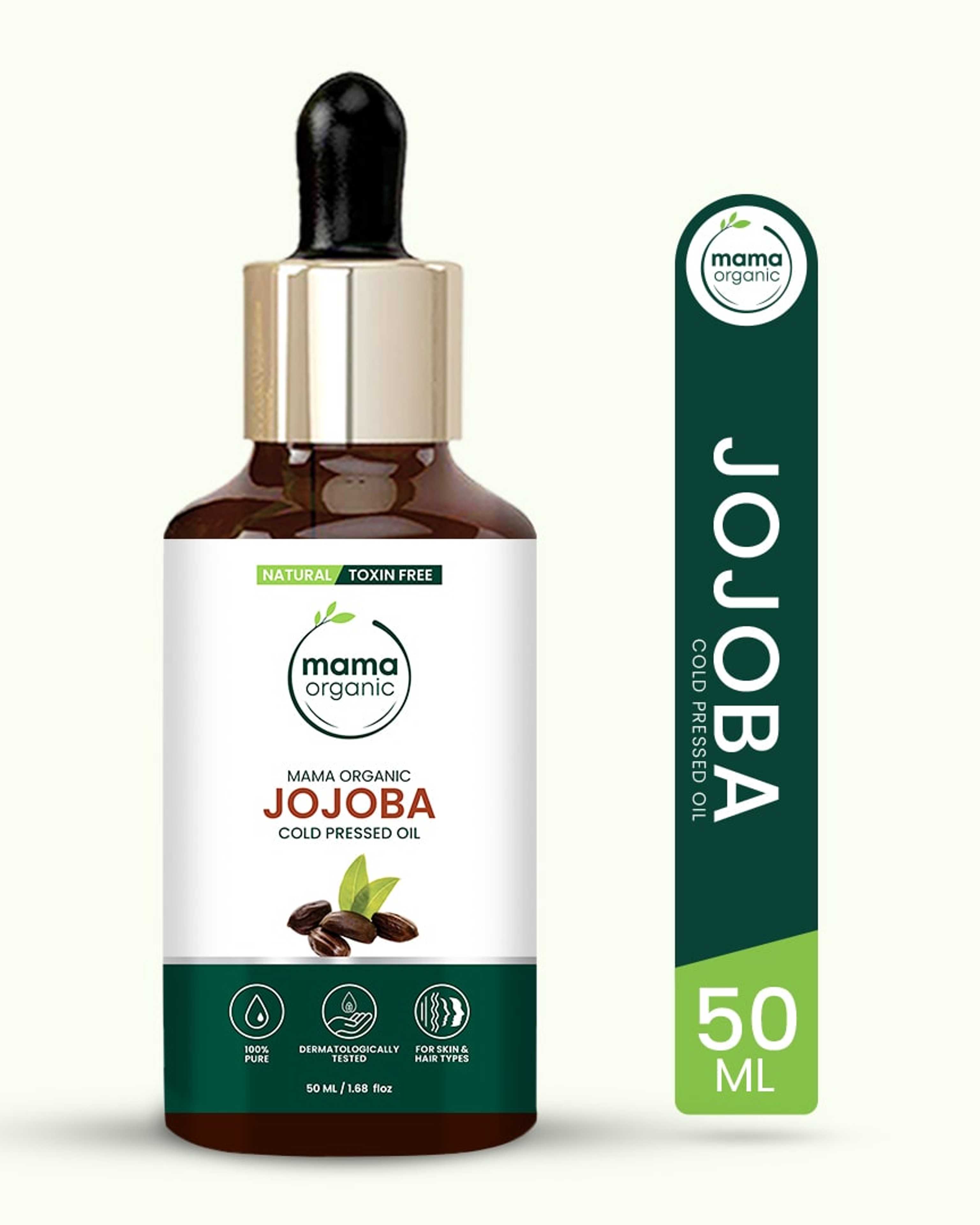 Mama Organic Jojoba Oil For Hair & Skin | For Face | For Girl & Women | Natural & Toxin-Free - 50ml - Product Main Image