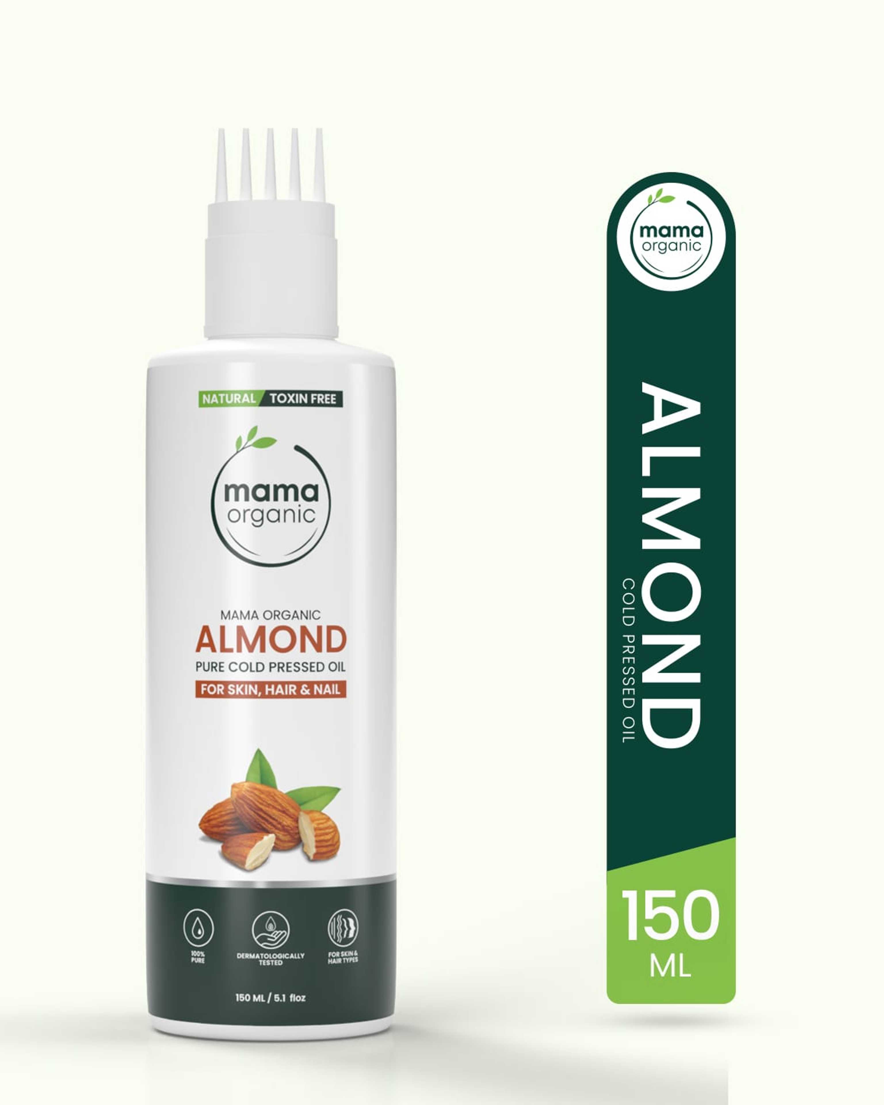 Mama Organic Sweet Almond Oil For Face | For Skin | For Hair | For Girl & Women | Natural & Toxin-Free - 150ml - Product Main Image