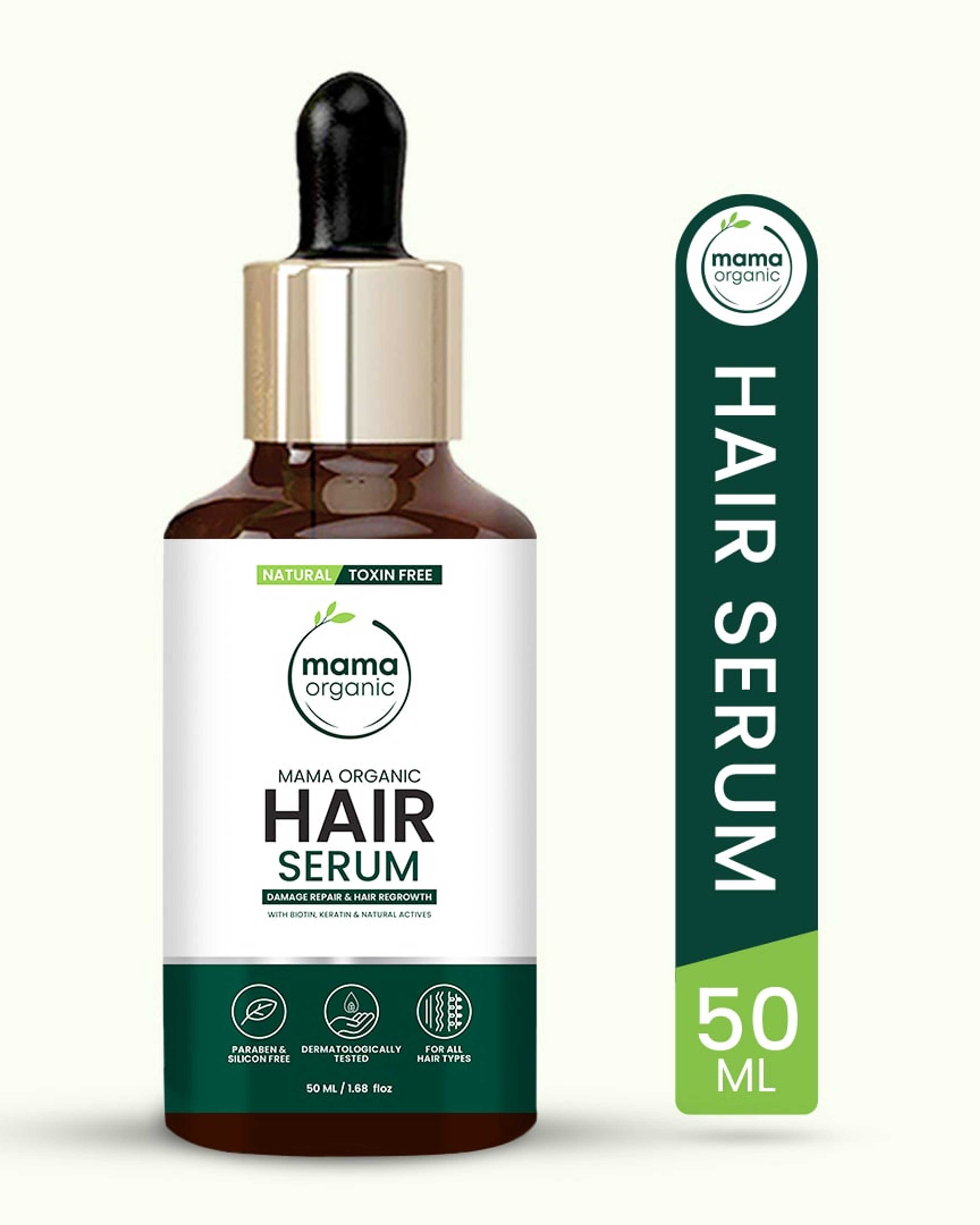 Mama Organic Hair Serum For Damage Repair & Hair Regrowth | For Girl & Women | Natural & Toxin-Free - 30ml