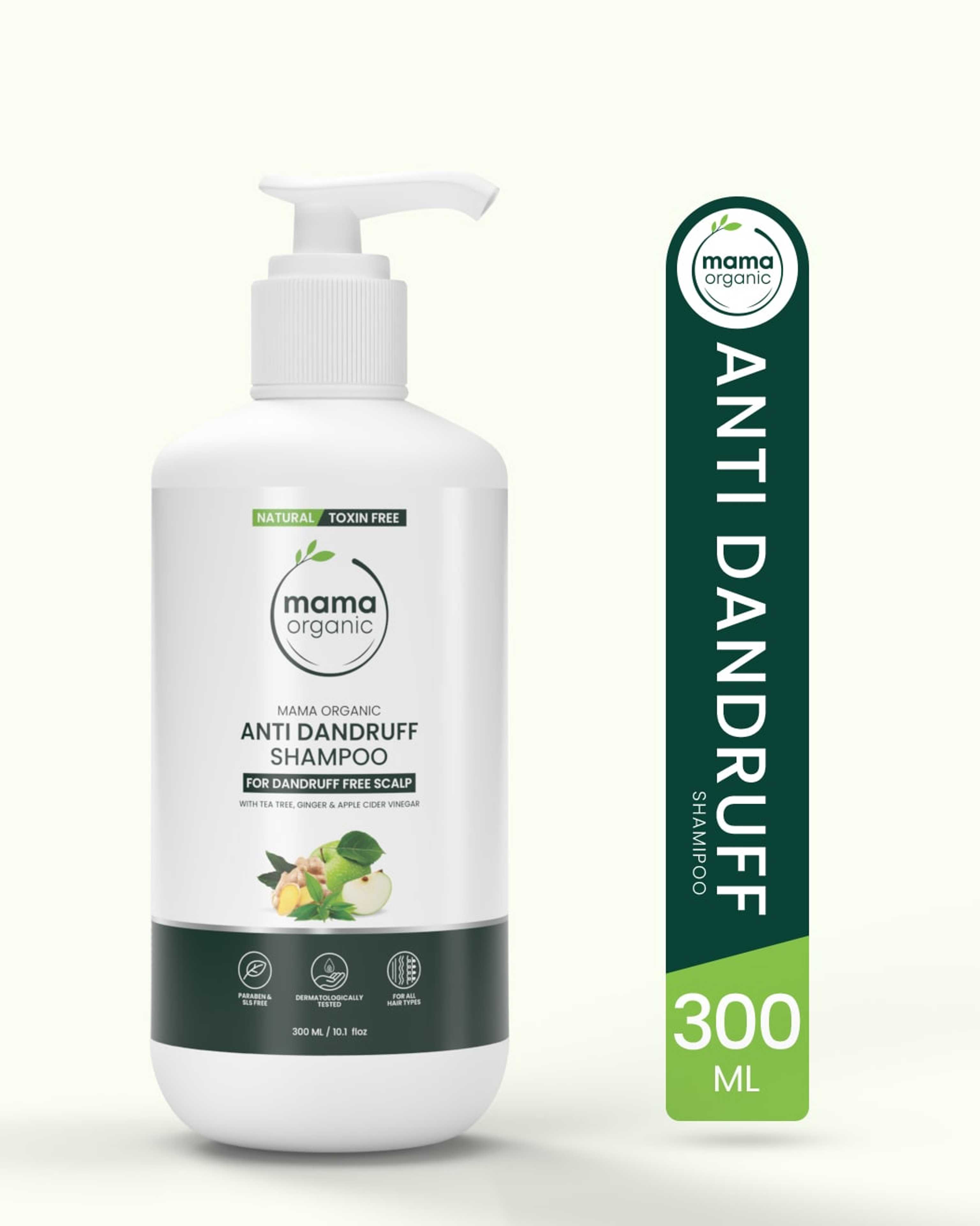 Mama Organic Anti-Dandruff Shampoo For Long Hair | For Shiny Hair | Paraben & Sulfate-Free Shampoo - 300ml - Product Main Image