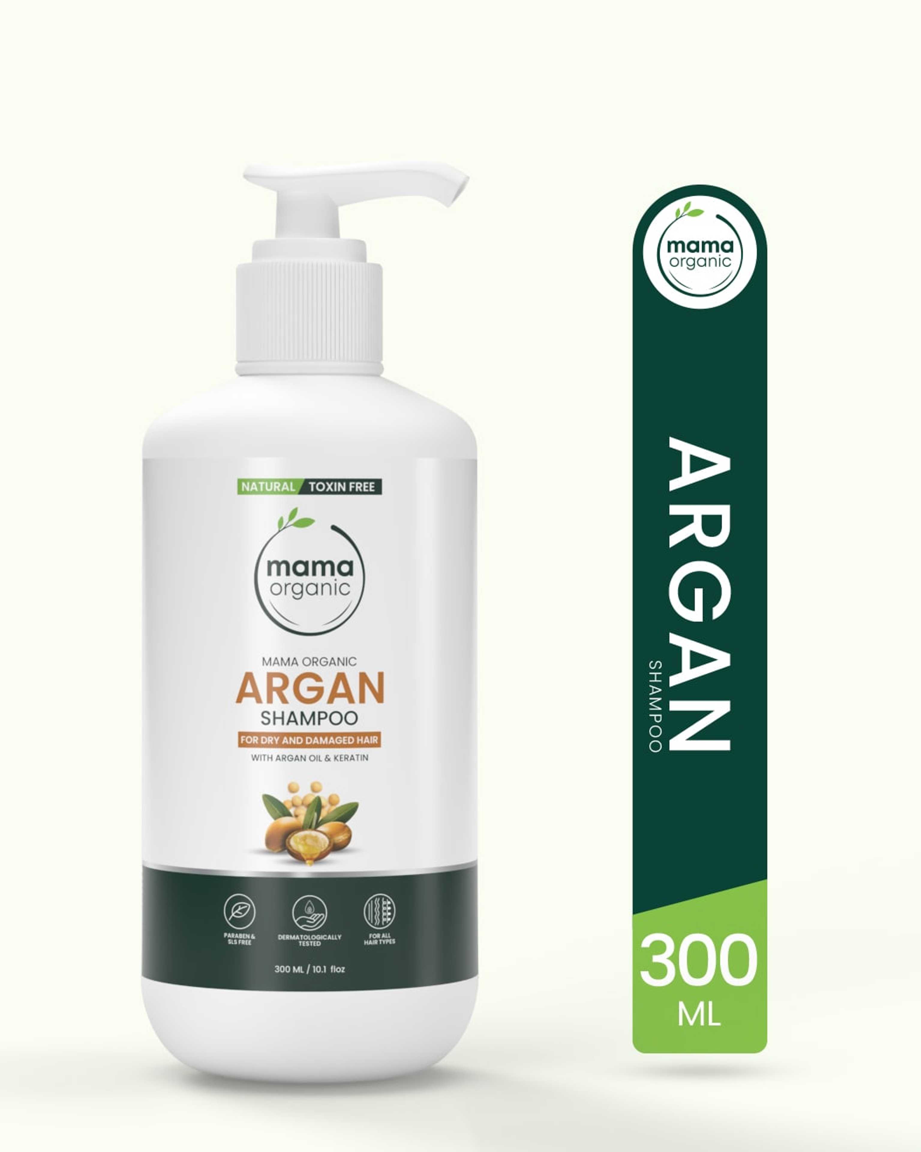 Mama Organic Argan Shampoo For Dry & Frizzy Hair | For Hair Loss | For Girls & Woman | Sulphate Free Shampoo - 300ml - Product Main Image